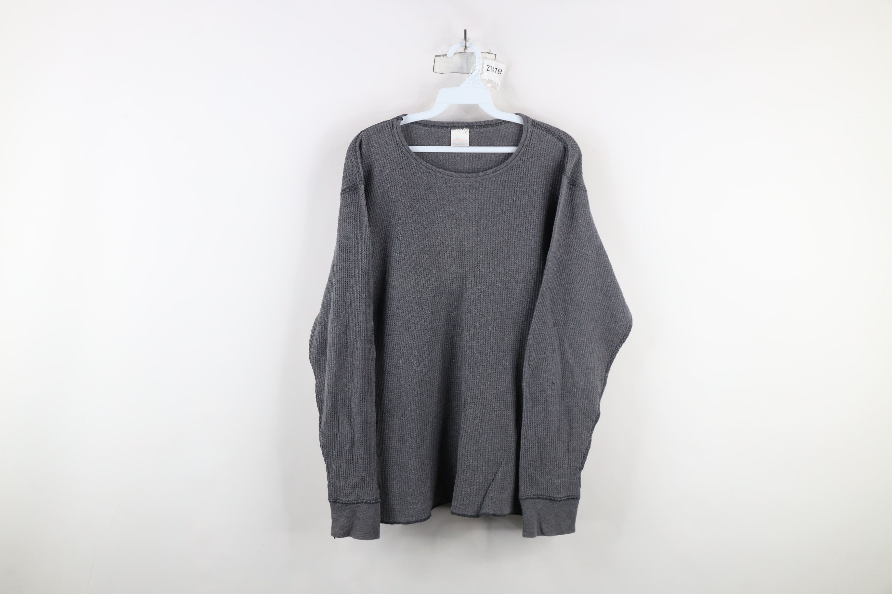 Vintage Vintage 90s Streetwear Waffle Knit Long Sleeve T-Shirt USA Size US XL / EU 56 / 4 - 1 Thumbnail