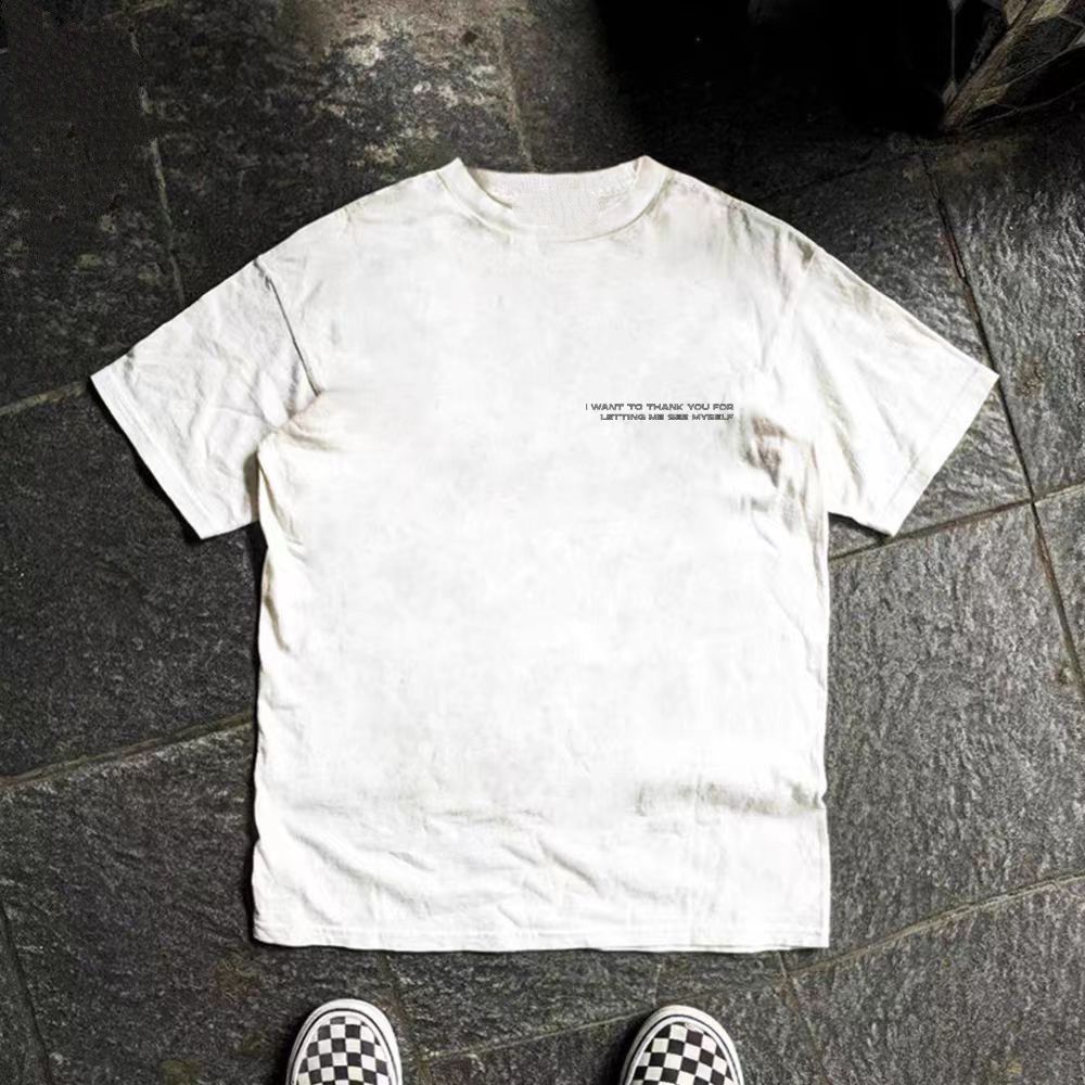 Vintage White casual retro hip-hop heart-print t-shirt Size US M / EU 48-50 / 2 - 2 Thumbnail
