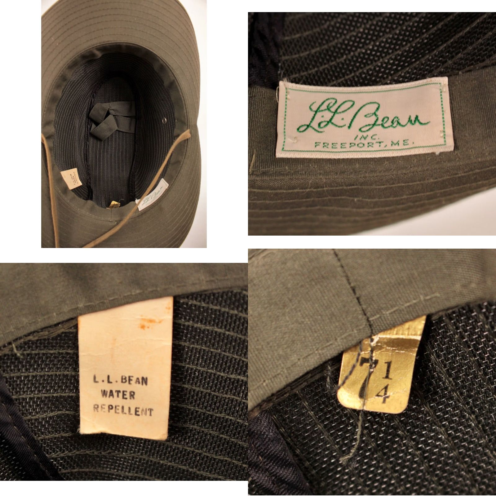 Vintage L.L. Bean Olive Green Hunter Hat 7 1/4 Adult Mens VTG 1970s Boonie Cap Fishing/Hunting Hat 70s Size ONE SIZE - 8 Thumbnail