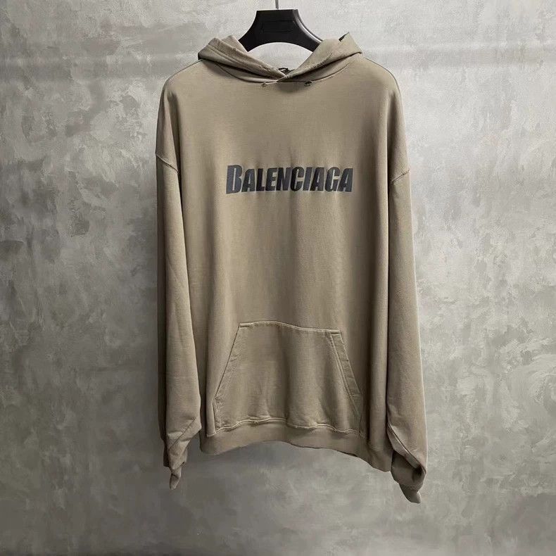 Balenciaga Balenciaga latest gray brown printed logo hoodie-2506 Size US M / EU 48-50 / 2 - 1 Thumbnail