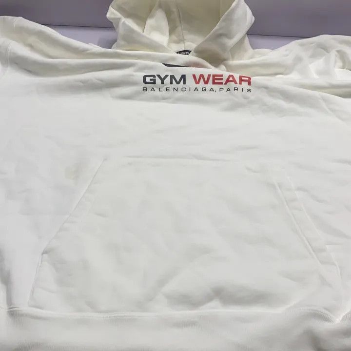 Balenciaga Balenciaga White Long Sleeve Graphic Hoodie 0079-2507 Size US XXS / EU 40 - 8 Thumbnail