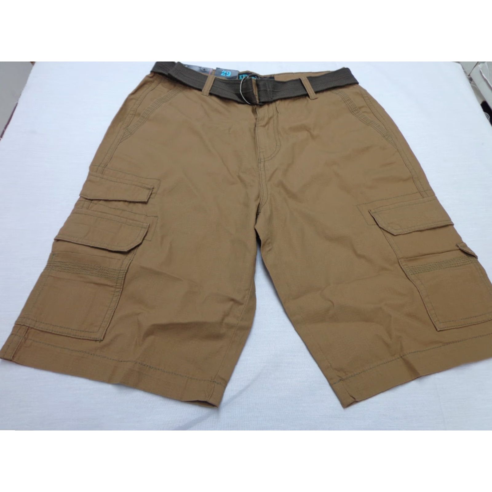 Vintage VINTAGE IRON CO. Cargo Shorts Belted Brown 29 Men - Cargo Belted Shorts Tobacco Brown Size 29 NEW Size US 29 - 2 Thumbnail