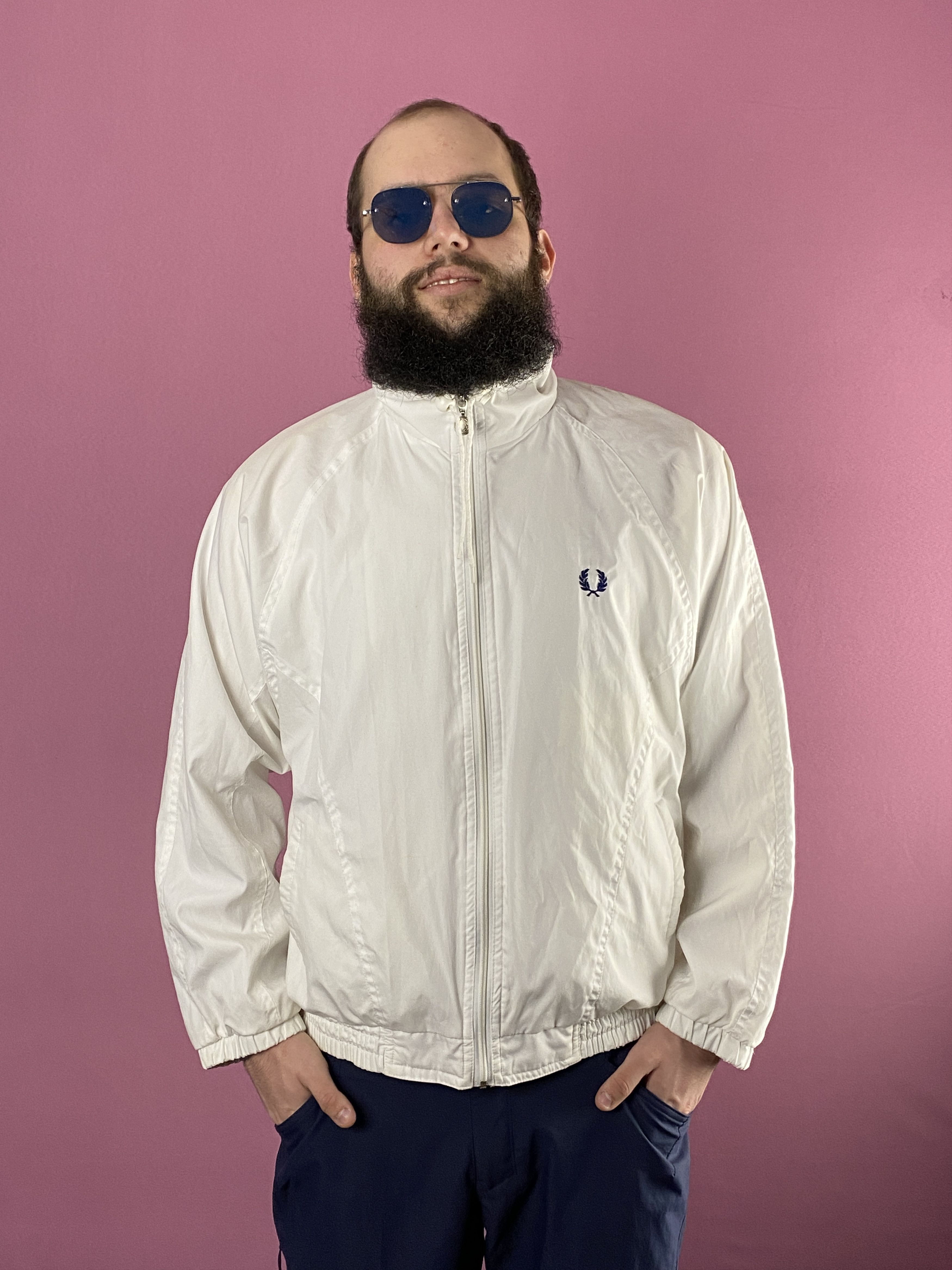 Fred Perry × Vintage 80s Fred Perry Sportswear Vintage Men's Windbreaker Jacket Size US L / EU 52-54 / 3 - 4 Thumbnail
