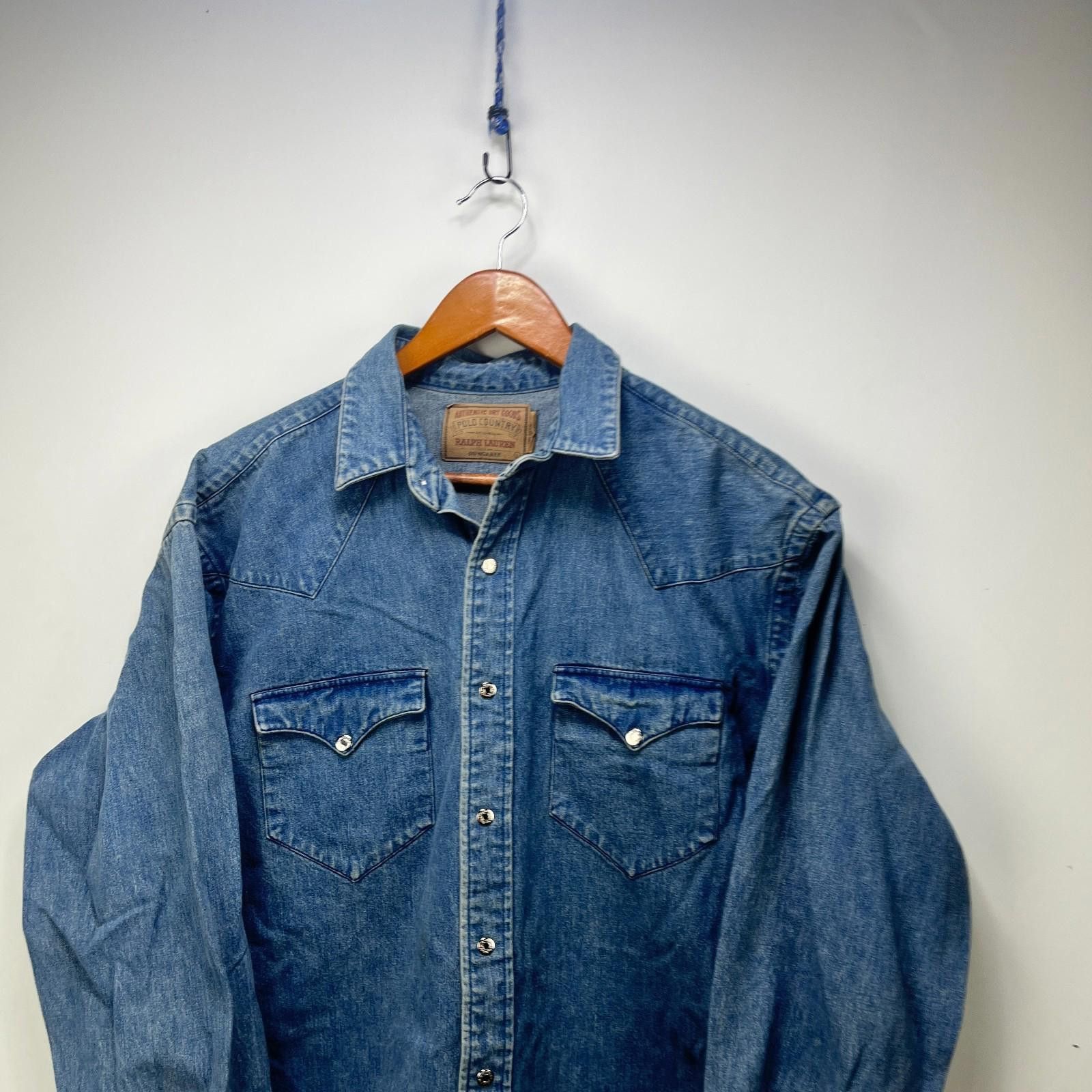 Polo Ralph Lauren Vintage Polo Ralph Lauren Country Denim Snap Button Up Shirt Size US L / EU 52-54 / 3 - 2 Thumbnail