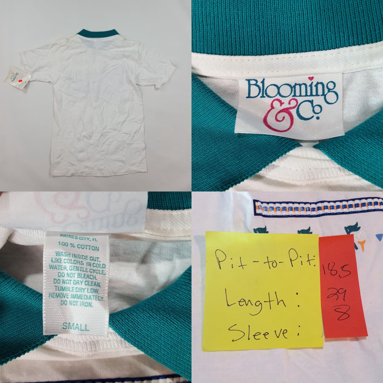 Vintage VINTAGE Blooming & Co T-Shirt Collared USA Made Size Small White Golf PGA Bird Retro 80s 90s Mens Size US S / EU 44-46 / 1 - 8 Thumbnail