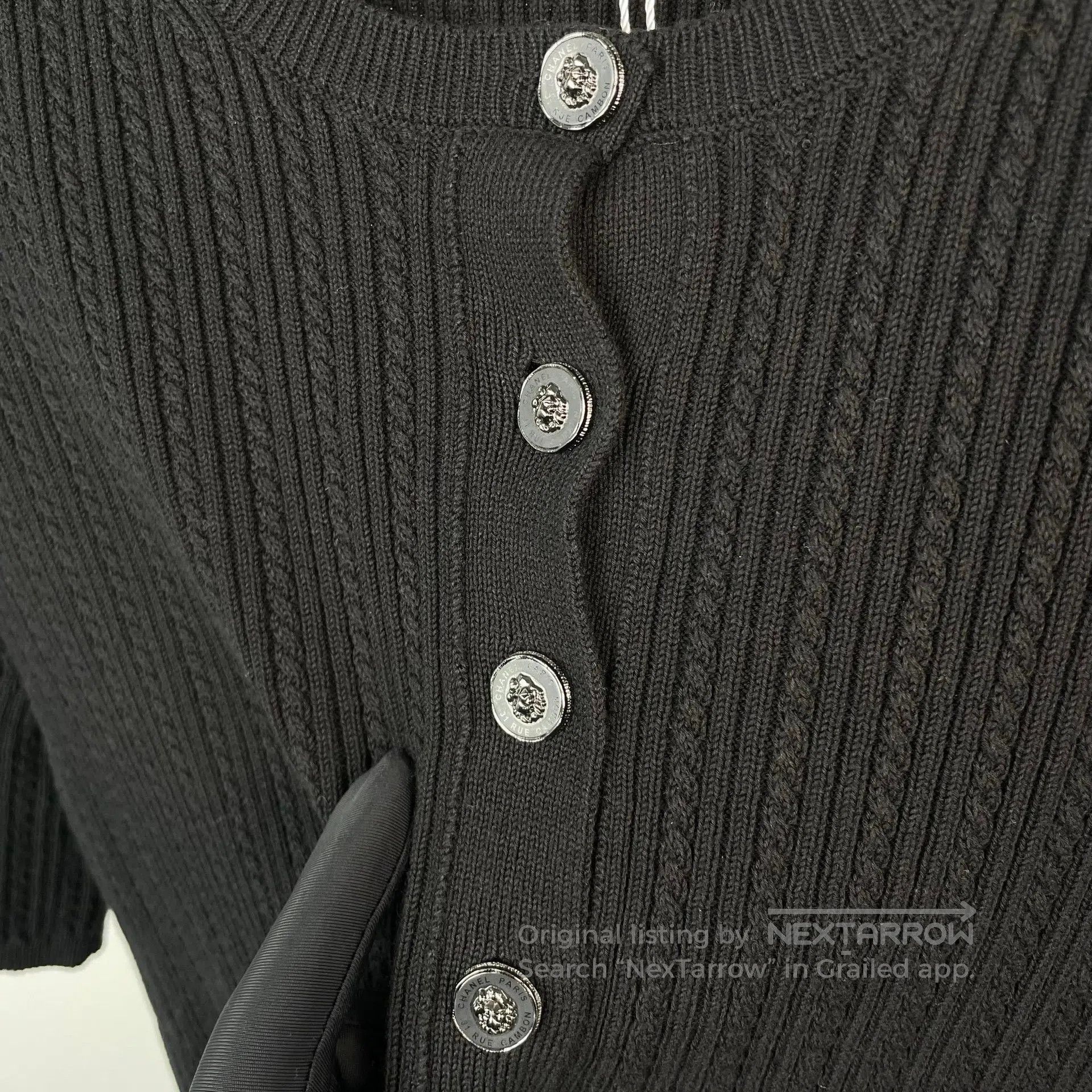 Chanel Chanel Silver small logo black knit short-sleeve| Size US S / EU 44-46 / 1 - 5 Thumbnail