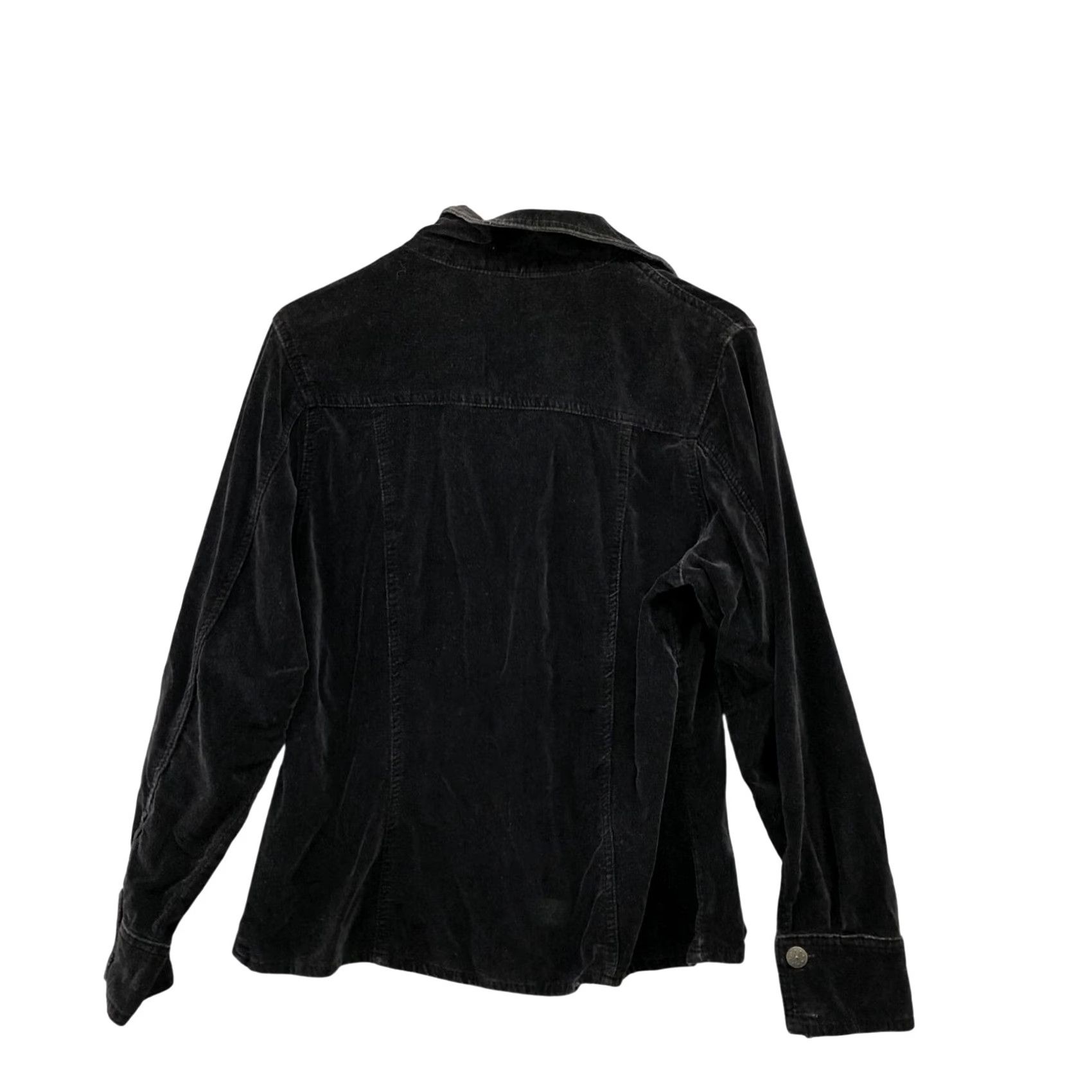 Vintage VTG AMI Western Velvet Shirt Womens M Black Shacket Cotton Chest Pocket Rodeo Shirt Size M / US 6-8 / IT 42-44 - 2 Thumbnail