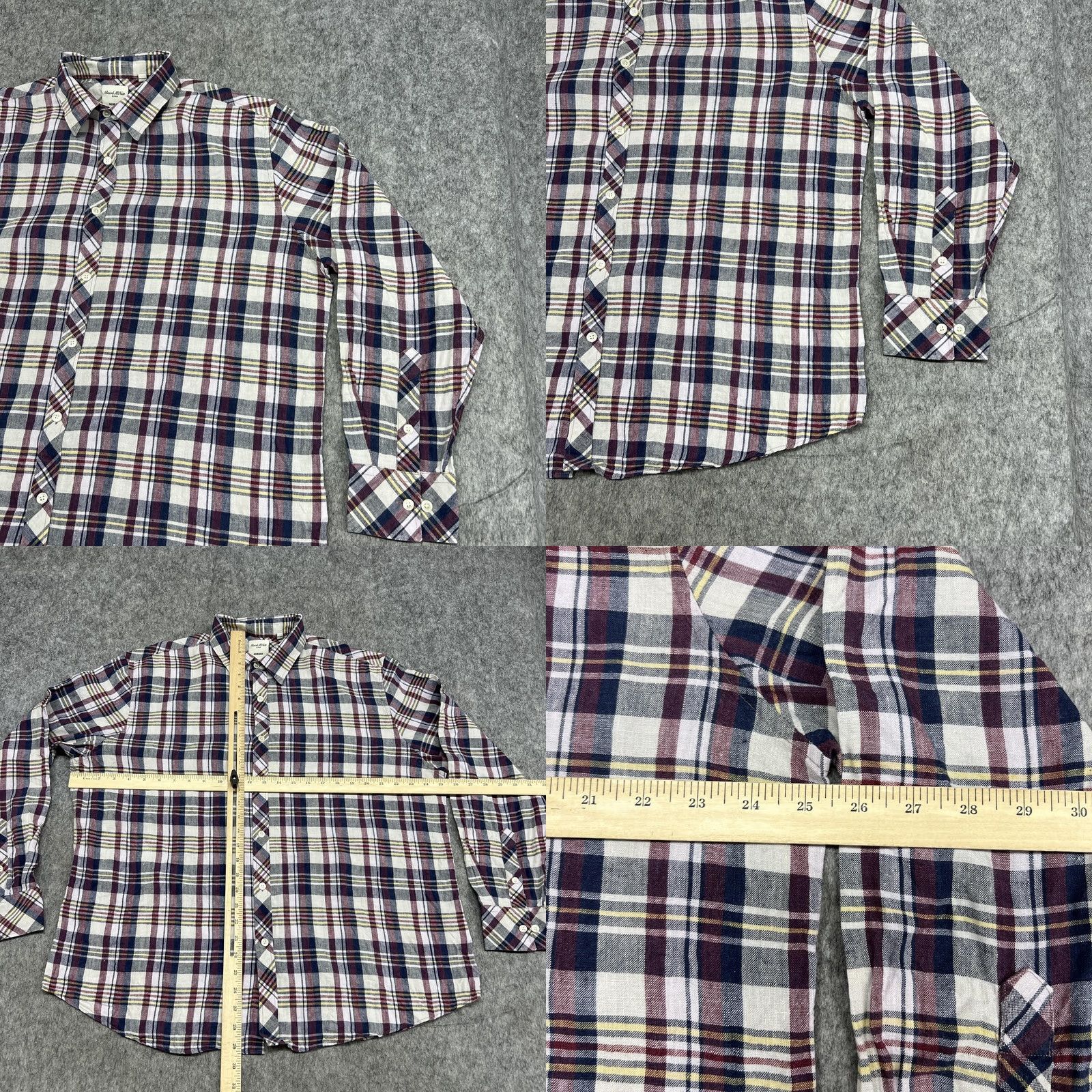 Murano Murano Shirt Mens XL Multicolor Plaid Baird McNutt Linen Long Sleeve Preppy Size US XL / EU 56 / 4 - 8 Thumbnail
