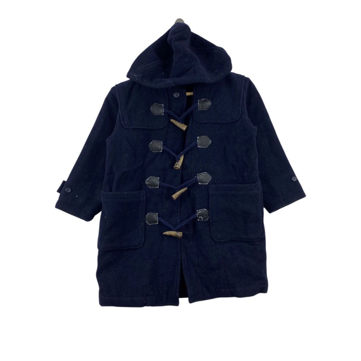 Vintage Vintage PACO RABANNE Paris Italy Navy Hooded Duffle Jacket Size US S / EU 44-46 / 1 - 1 Thumbnail