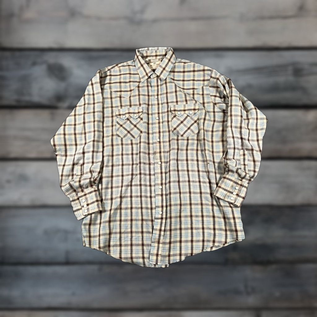 Thrasher VINTAGE Dee Cee Western Shirt Adult XL Brown Plaid Sawtooth Pockets 90s Mens Size US XL / EU 56 / 4 - 1 Thumbnail