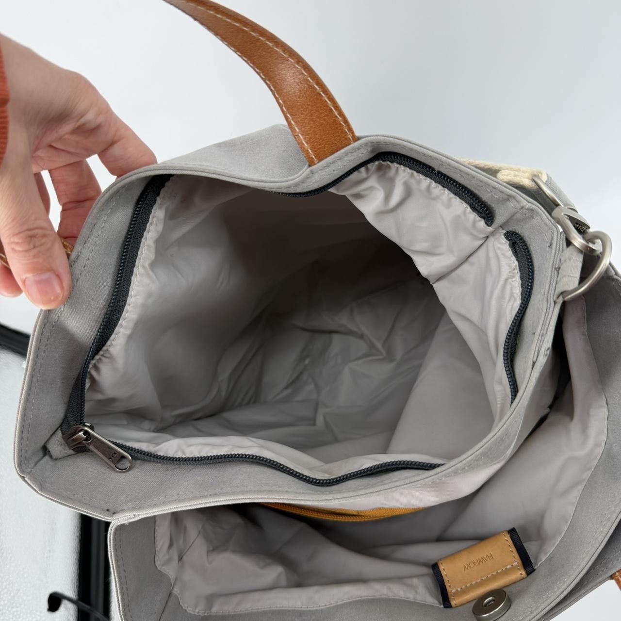 The Unbranded Brand RAWROW R Bag Canvas Tote Bag Gray Crossbody Shoulder Bag Size ONE SIZE - 5 Thumbnail