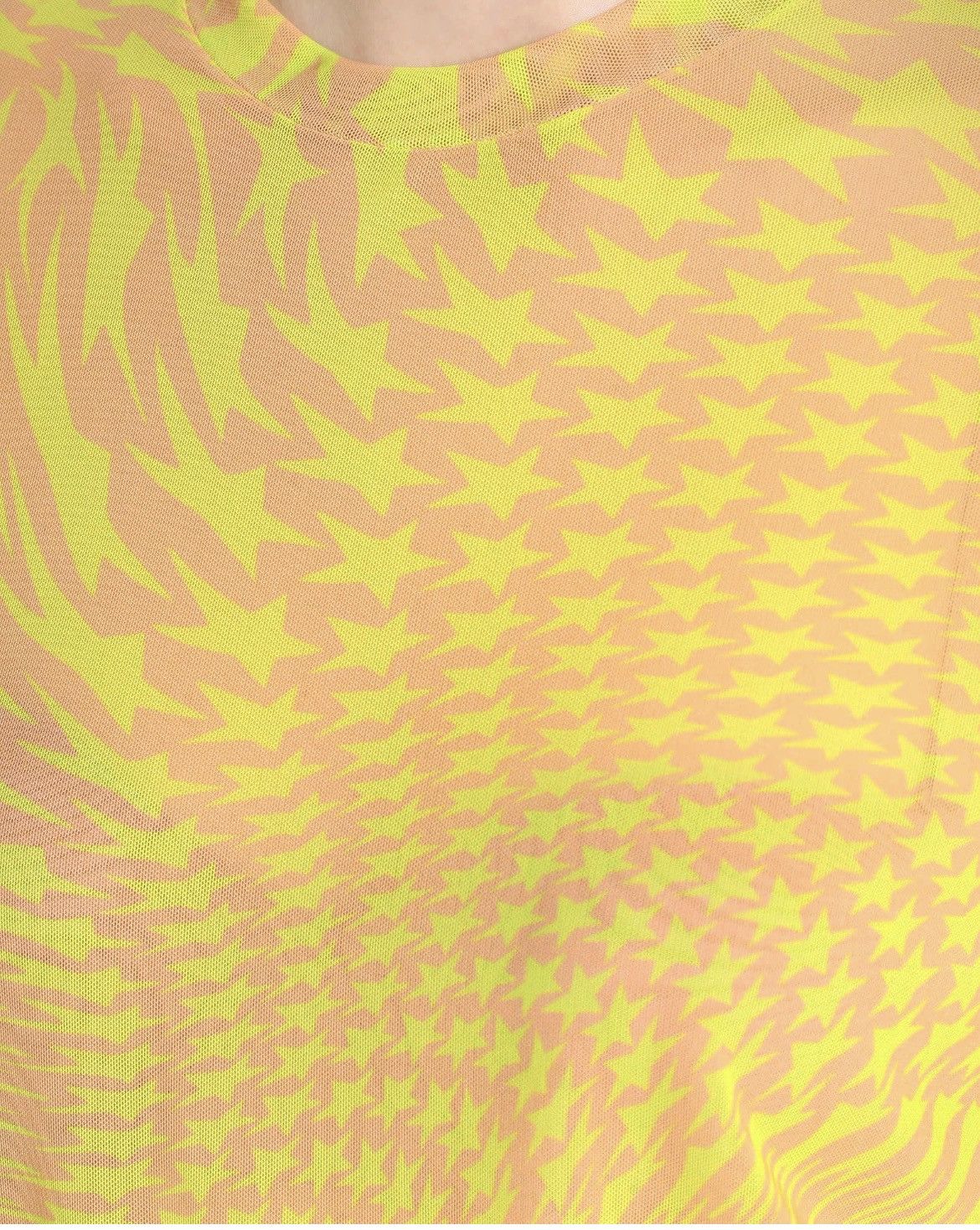 Mugler Mugler Star Semi-sheer Stretch Mesh T-shirt Size FR 36 Lime Size XS / US 0-2 / IT 36-38 - 4 Thumbnail