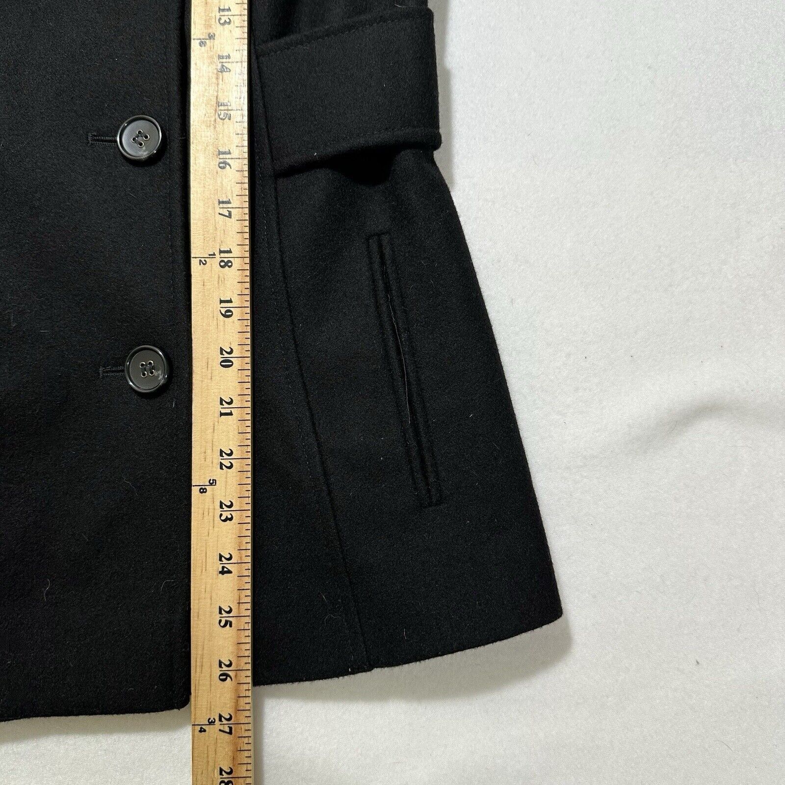 Other Moda International 10 Wool Double Breasted Pea Coat Jacket Size L / US 10 / IT 46 - 11 Thumbnail
