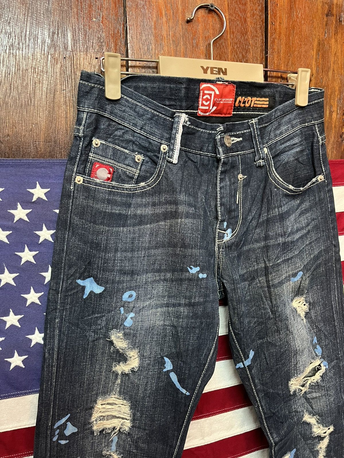 Levi's Vintage Y2K Levis X Clot Collaboration Denim Size US 29 - 2 Thumbnail