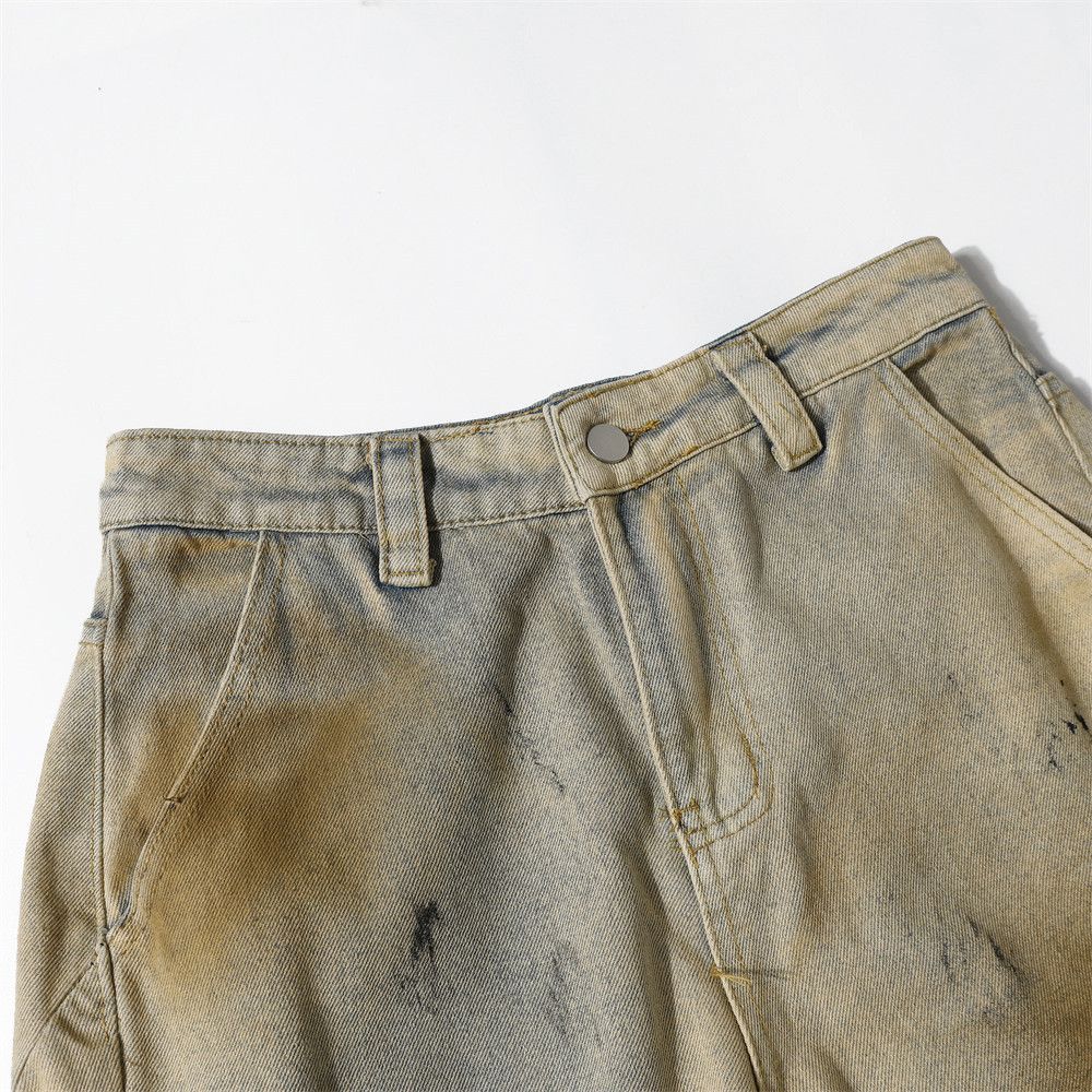 Vintage Men's loose punk ink-splashed distressed dirty machete jeans Size US 32 / EU 48 - 3 Thumbnail