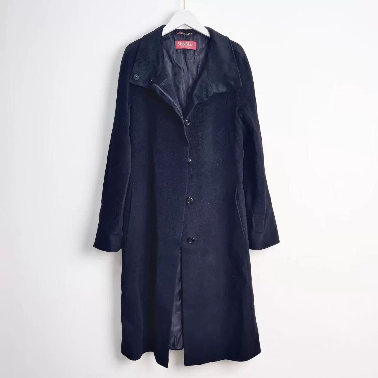 MaxMara Black Wool Long Coat