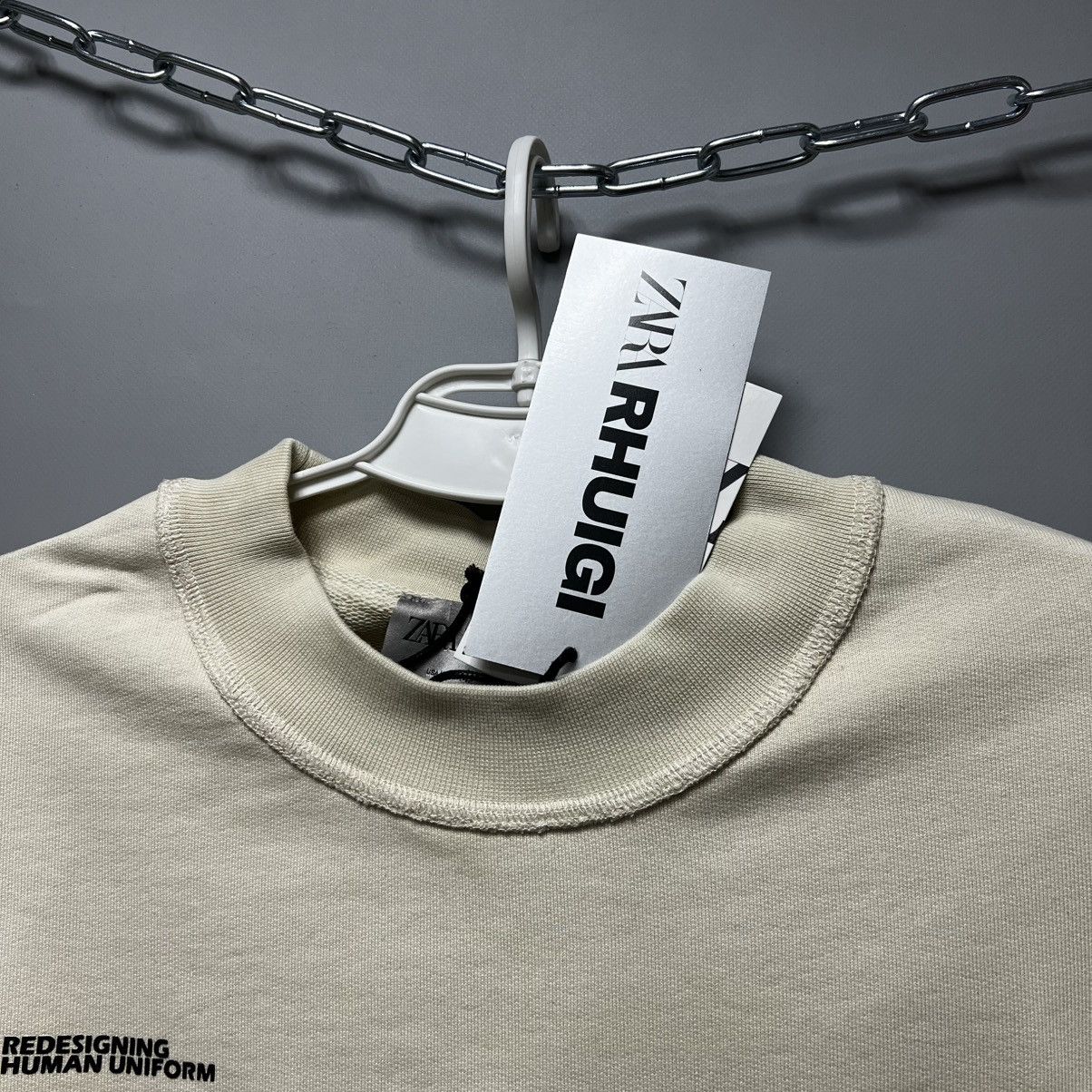 Rhude × Zara RHUDE x Zara Sweatshirt SIZE L beige big logo Size US L / EU 52-54 / 3 - 8 Thumbnail
