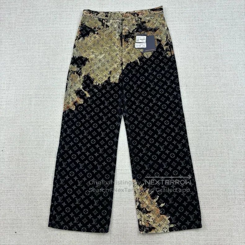 Louis Vuitton Louis Vuitton SS24 Faded Fire Cloud Pattern Loose Jeans Size US 34 / EU 50 - 1 Thumbnail