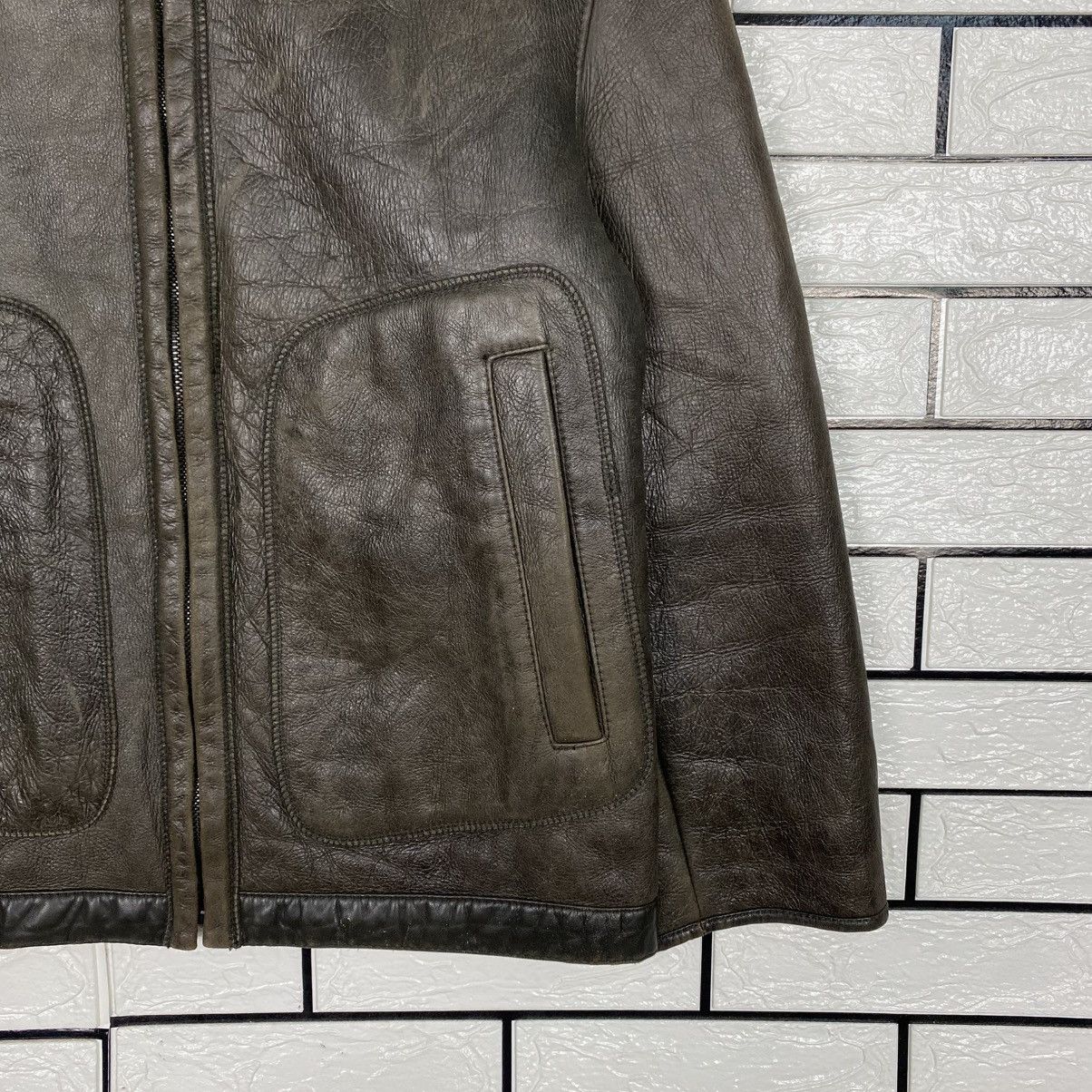 Hugo Boss 🔥VINTAGE LEATHER JACKET HUGO BOSS SHEARLING BLANKET Size US S / EU 44-46 / 1 - 5 Thumbnail