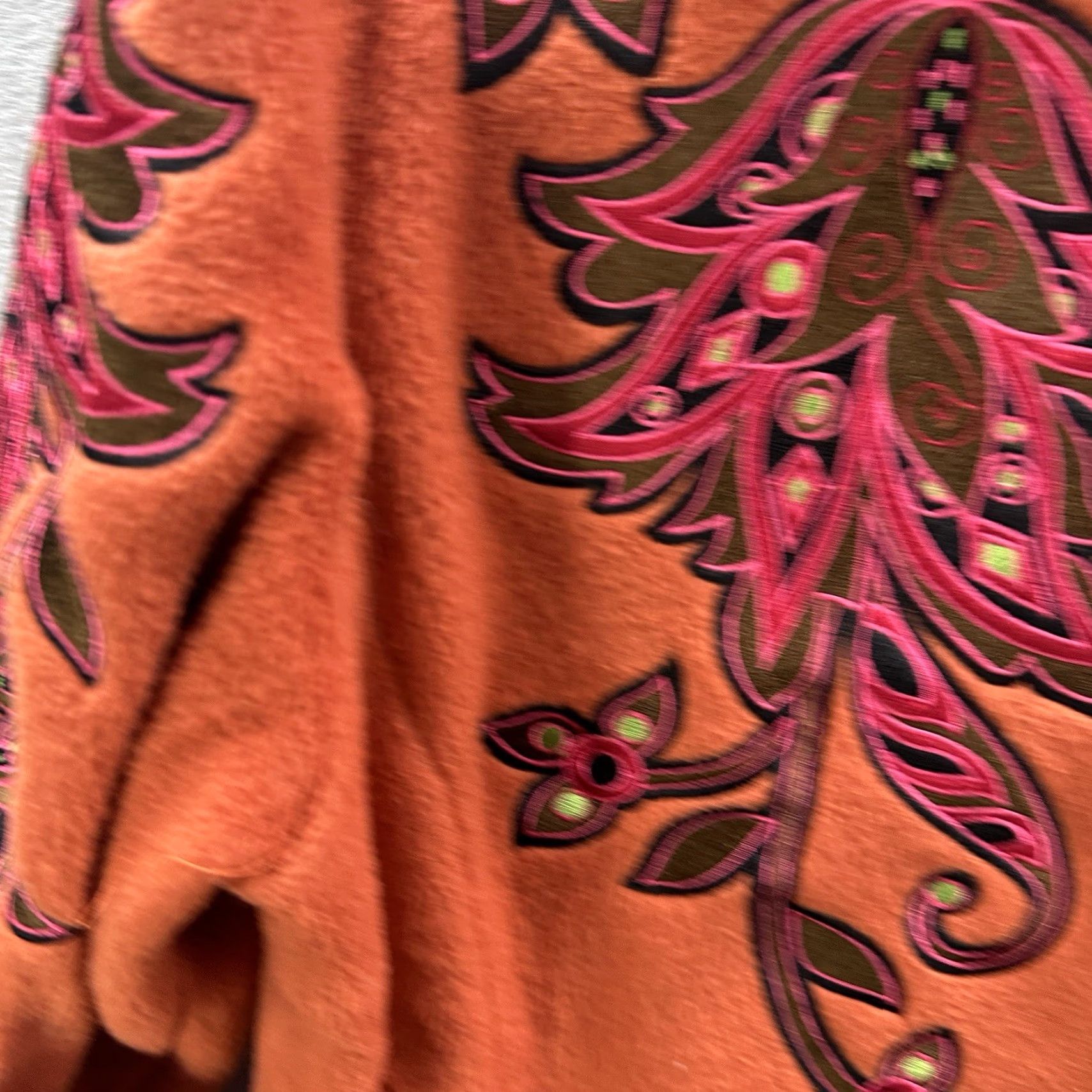 Bob Mackie VINTAGE Bob Mackie Coat Womens M Orange Wearable Art Floral Mid-Length Overcoat Autumn Winter Casual Mens Women’s Size M / US 6-8 / IT 42-44 - 5 Thumbnail