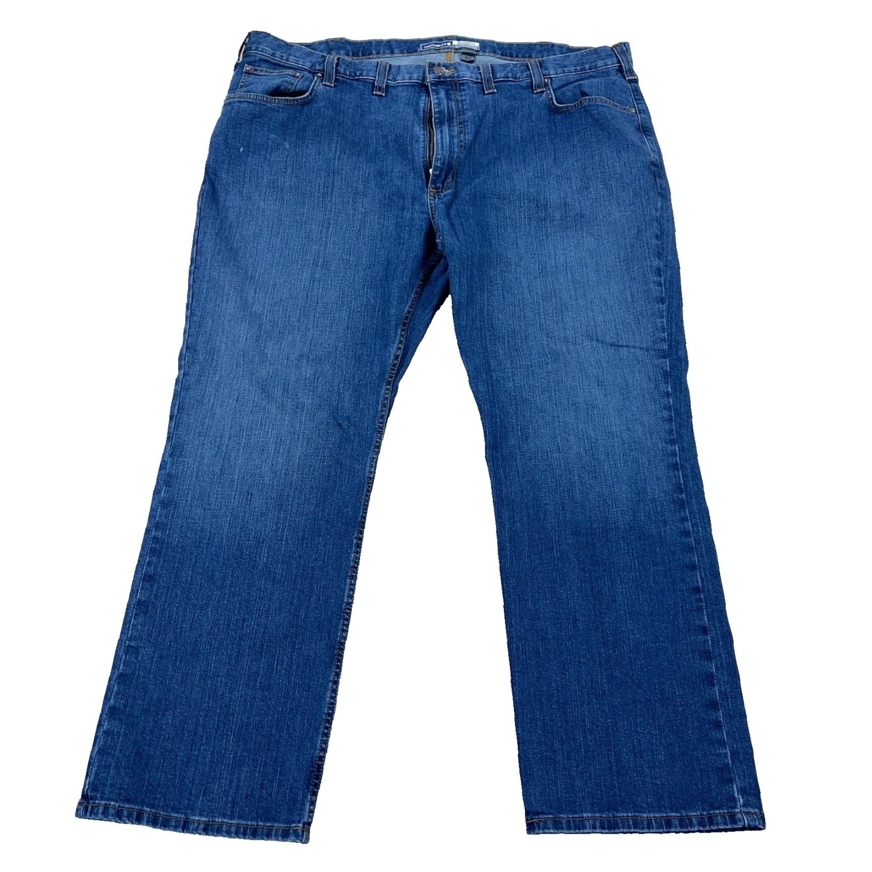 Carhartt VINTAGE Carhartt Jeans Men 46x30 Straight Leg Relaxed Fit Med Wash Work Wear Adult Jeans Men Blue 46 30 Pocket Pockets Logo 5-Pocket Denim Cotton Size US 30 / EU 46 - 2 Thumbnail