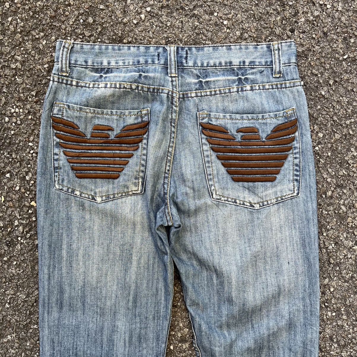 Emporio Armani VTG Rare Archive Emporio Armani Embroidered Wide Logo Jeans Size US 34 / EU 50 - 10 Thumbnail