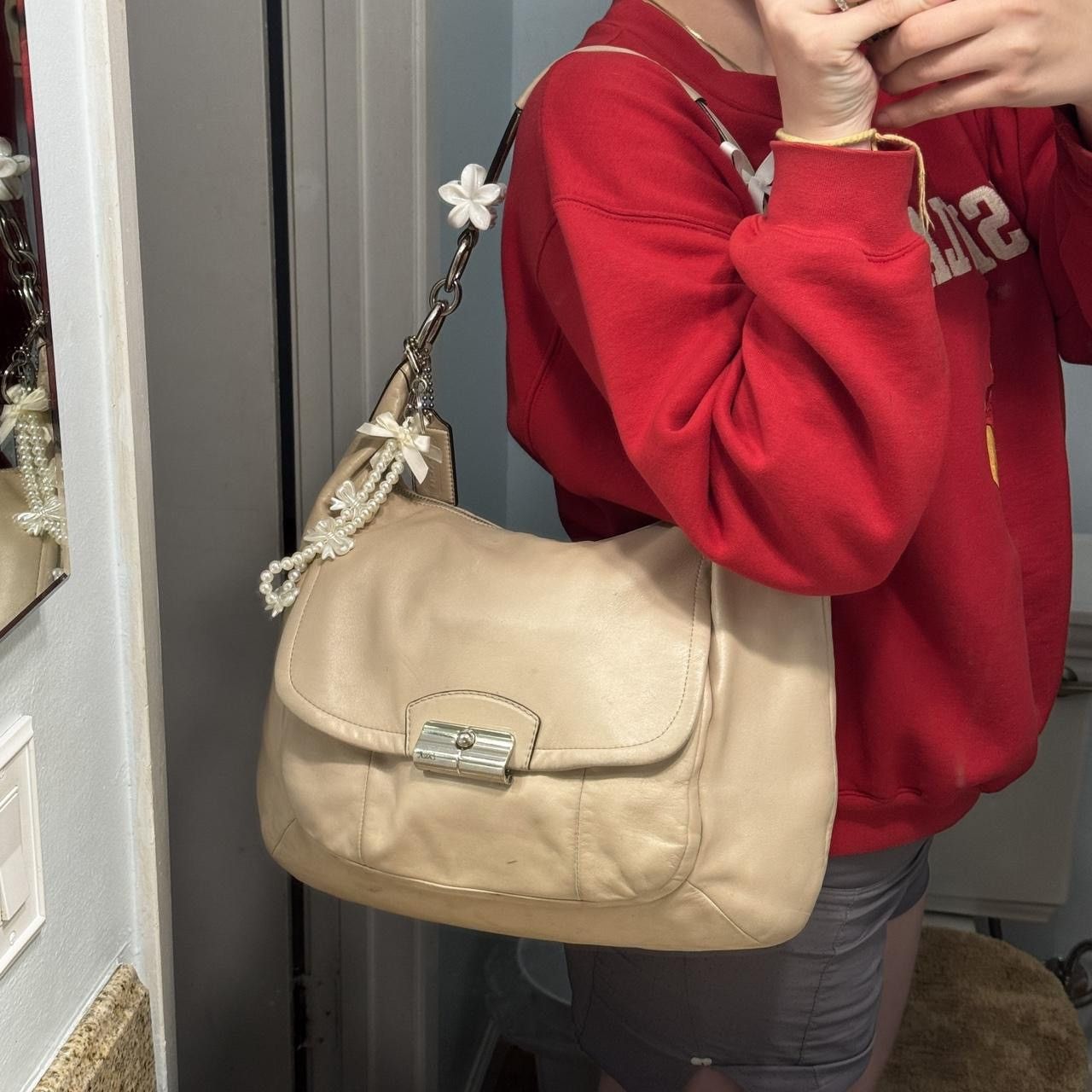 Coach Large Coach Beige Slouchy Shoulder Bag Size ONE SIZE - 8 Thumbnail