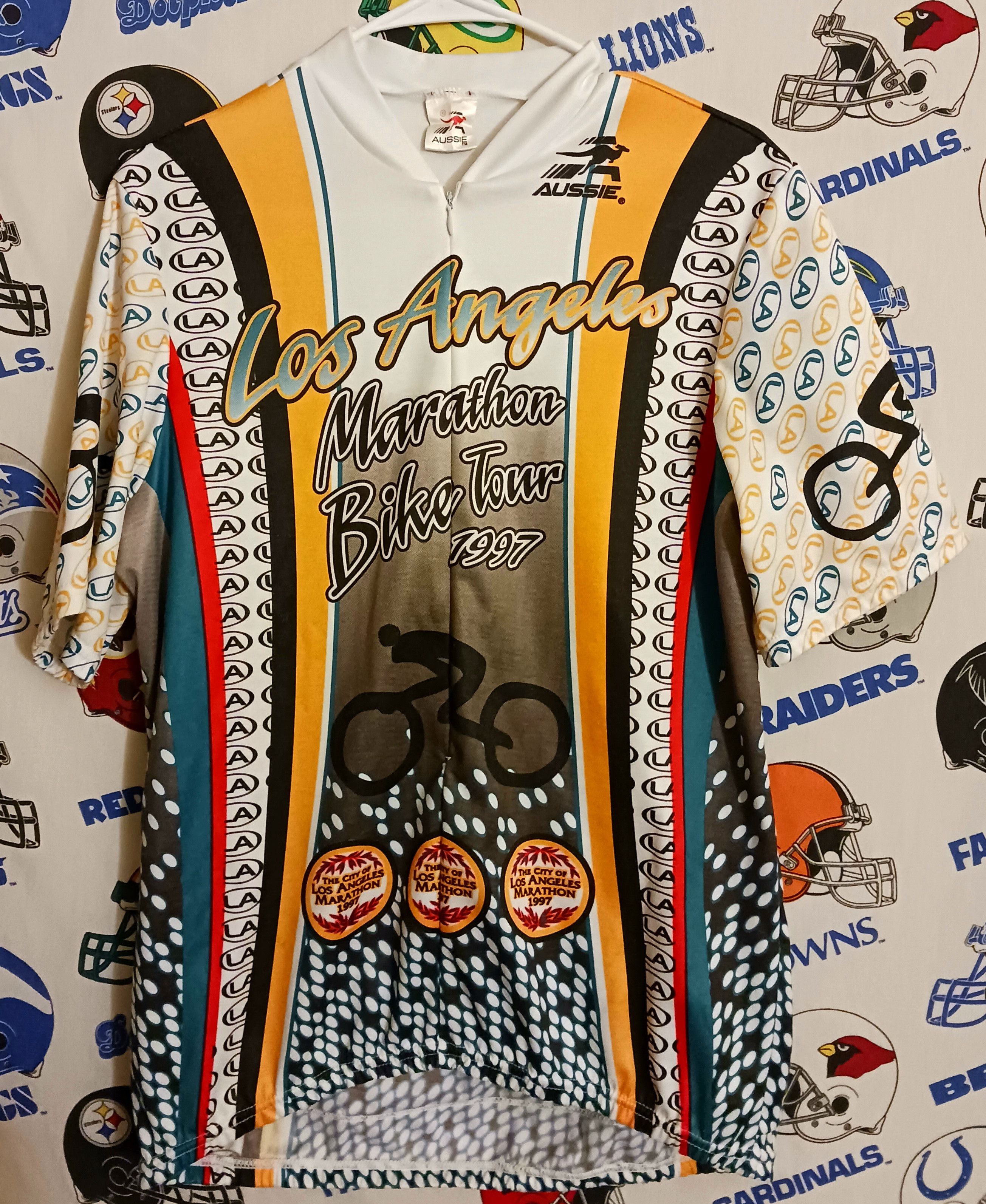 Vintage 1997 Los Angeles Marathon Bike Tour Cycling Shirt