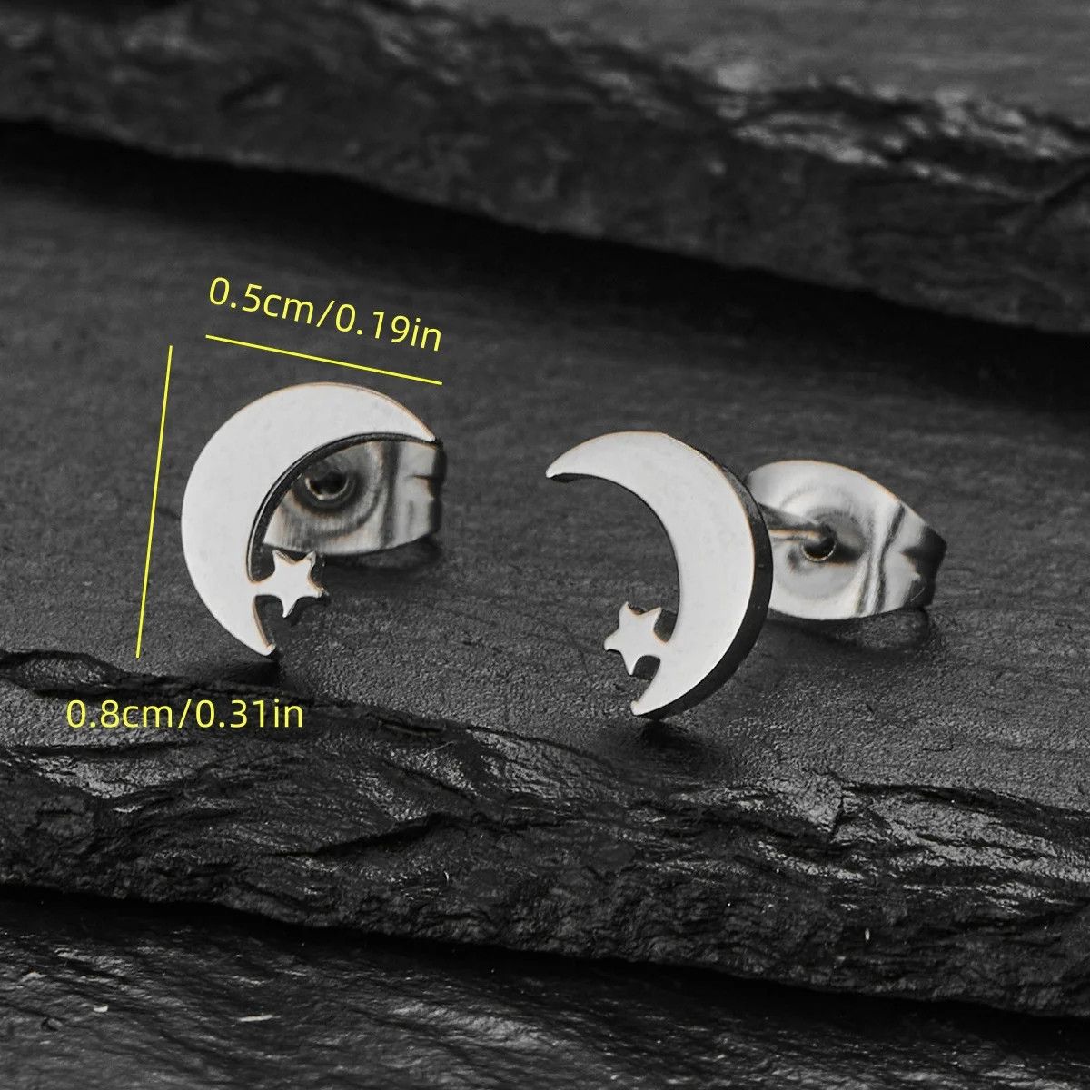 Jewelry Moon Star Mini Stud Earrings Charm Earring Gift Size ONE SIZE - 2 Thumbnail