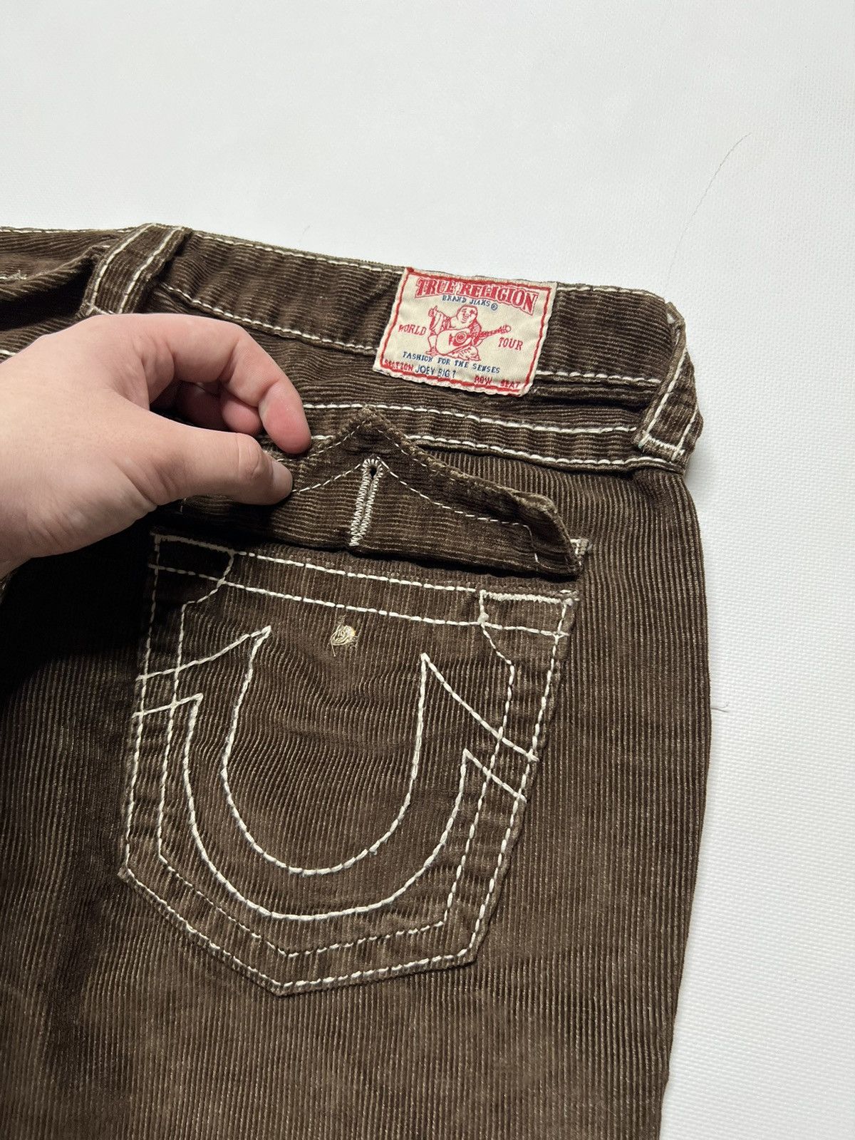 True Religion Vintage Y2k True Religion Brown🤎 Velvet Denim Jeans Rare 90s Size 30" / US 8 / IT 44 - 8 Thumbnail
