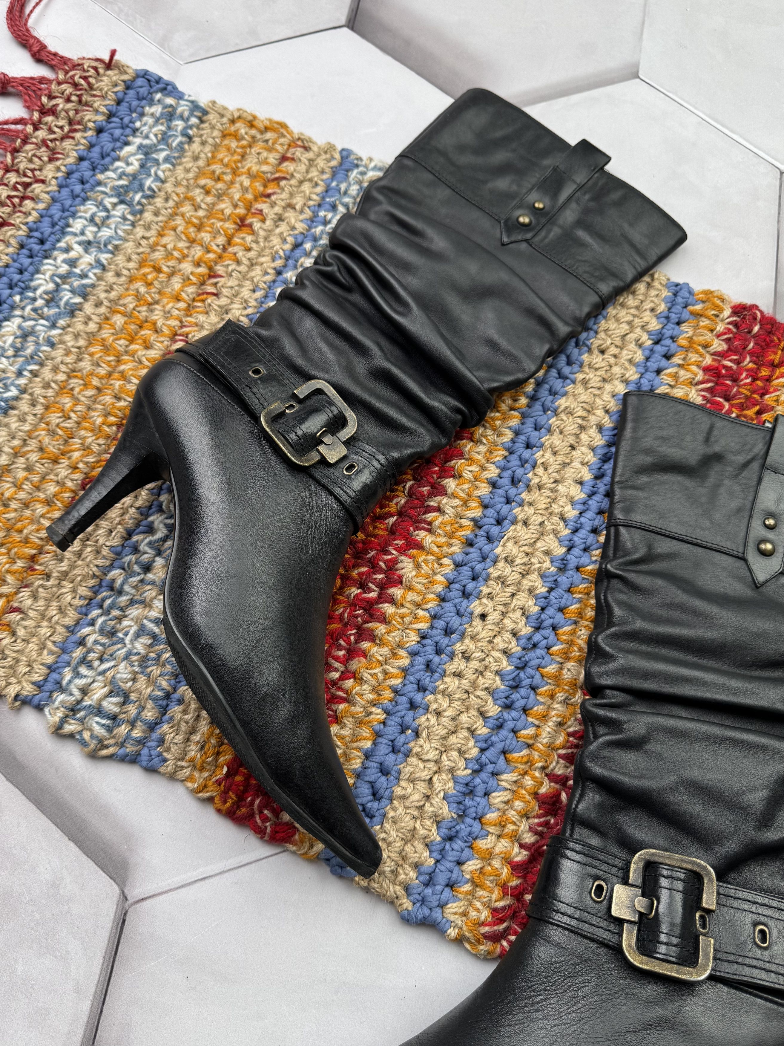 If Six Was Nine Vintage Leather Boots With Straps Size US 9 / IT 39 - 2 Thumbnail