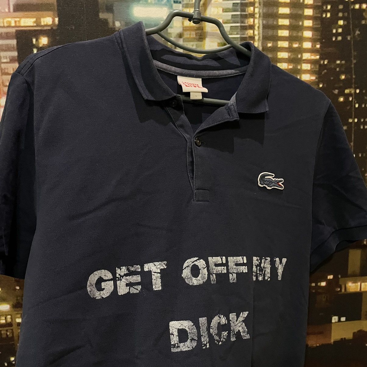 Vintage VINTAGE 90S LACOSTE GET OFF MY DICK PENIS FUNNY PORNO XXX Size US L / EU 52-54 / 3 - 4 Thumbnail