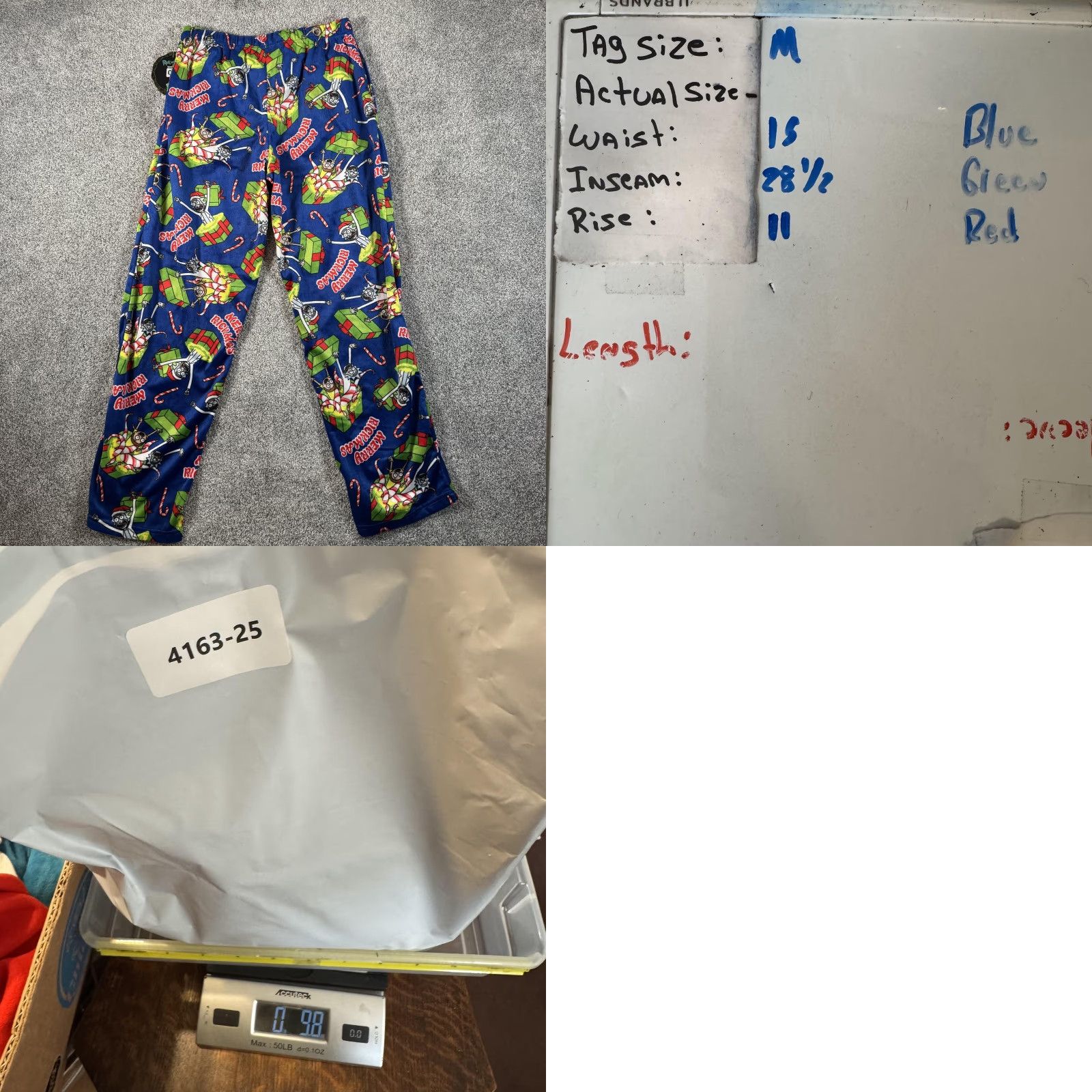 Vintage Rick and Morty Pajama Pants M Merry Rickmas Sleep Drawstring Christmas Lounge Size US 31 - 9 Thumbnail