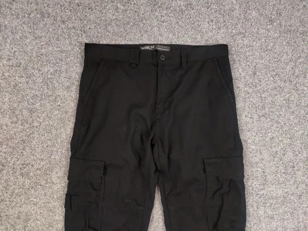 Japanese Brand Vintage 90's Japanese design black multi pocket Cargo Pants Size US 34 / EU 50 - 5 Thumbnail