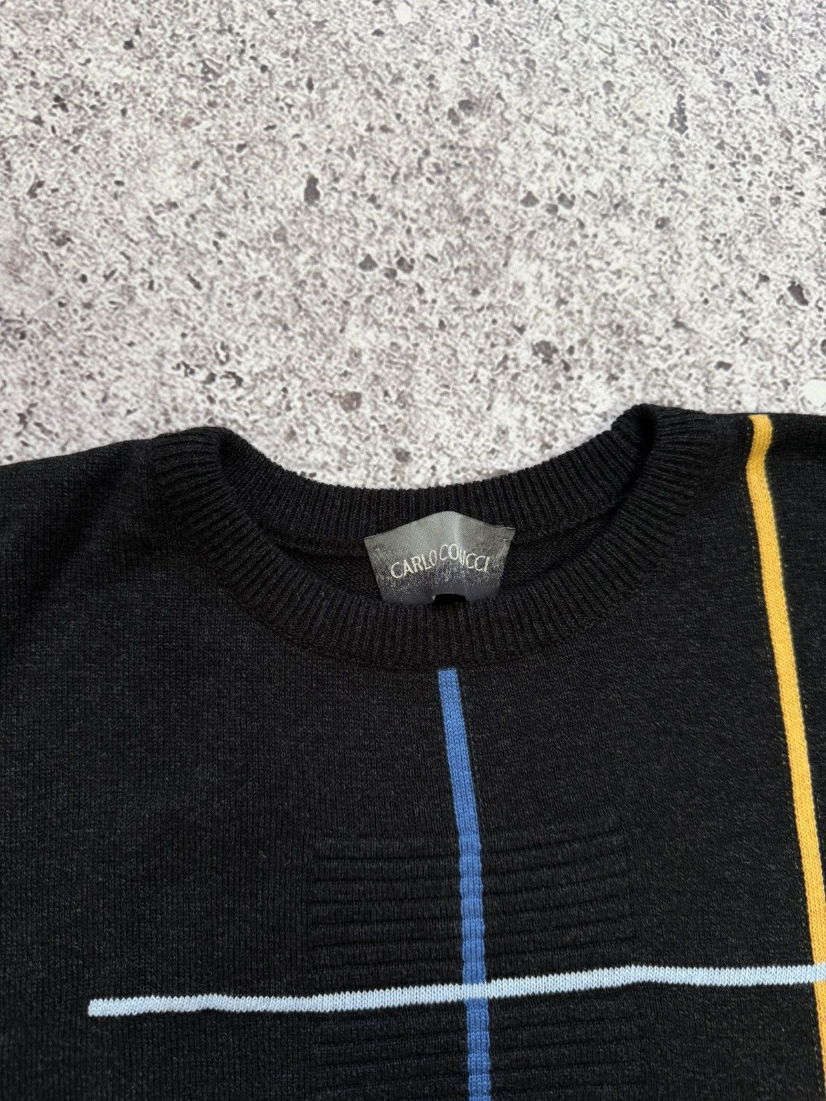 Carlo Colucci × Designer × Japanese Brand Vintage 1990’s Carlo Colucci Geometric Sweater Coogi Style Size US XXL / EU 58 / 5 - 8 Thumbnail