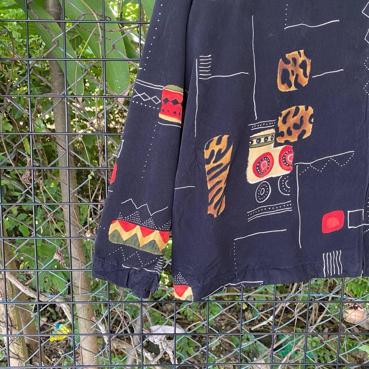 Designer × Vintage Vtg Erin Lindon Fullprint Baggy Zipper Flannel Jacket Size US L / EU 52-54 / 3 - 4 Thumbnail