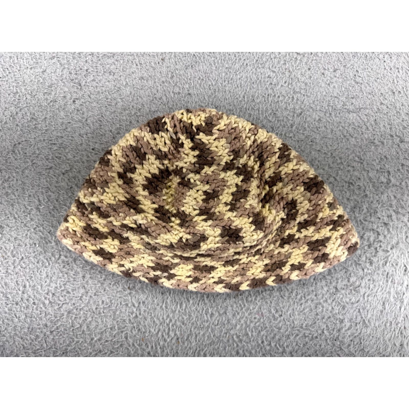 Vintage Womens Beanie Hat Knit 100% Acrylic One Size Beanie Toque Brown Beige Ski Warm Snowboard Adults Winter Fall Spring Accessories Men? Size ONE SIZE - 3 Thumbnail