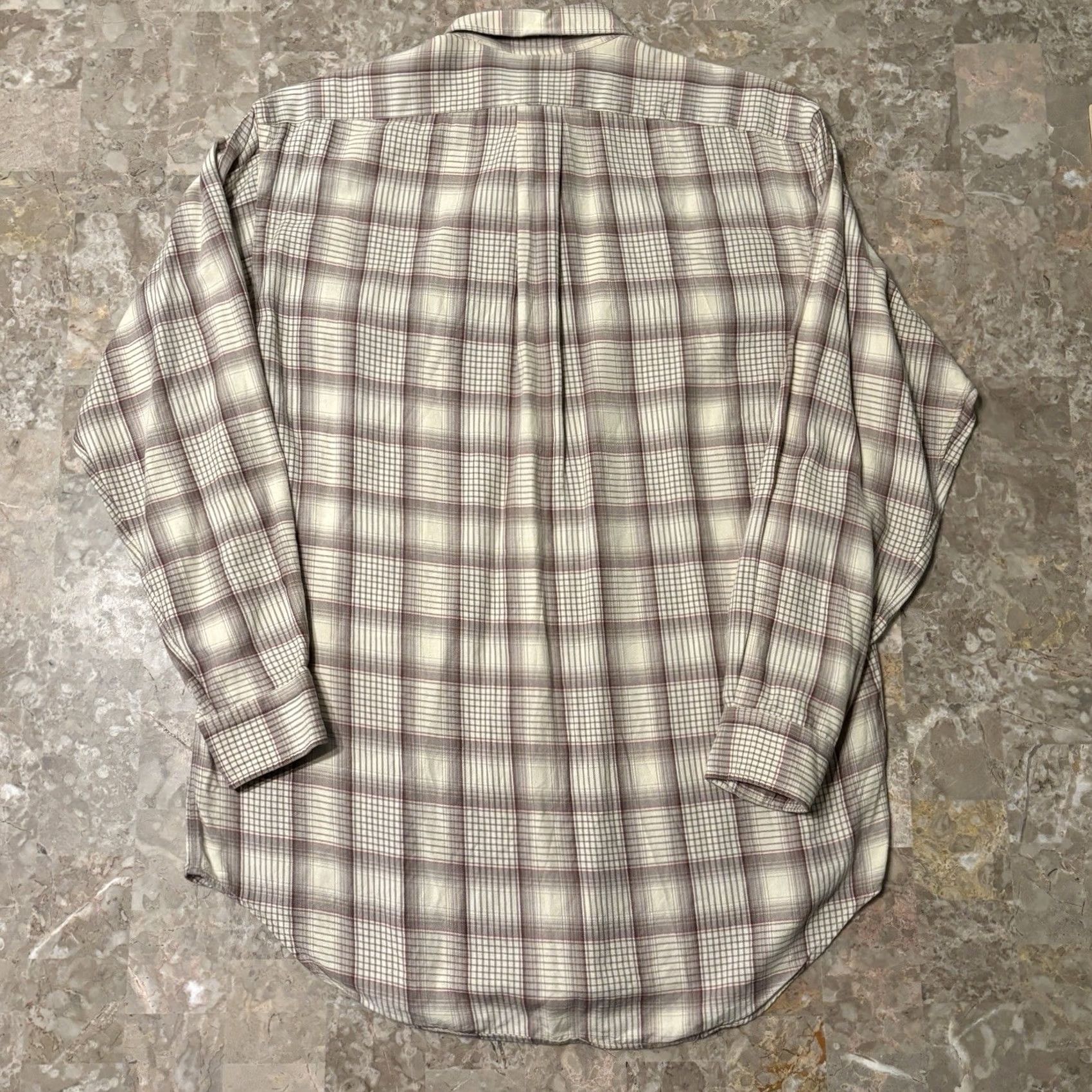 Polo Ralph Lauren VINTAGE Polo Ralph Lauren Shirt Mens Small Beige Tan Plaid Wool Blend Long Sleeve 90s Size US S / EU 44-46 / 1 - 6 Thumbnail