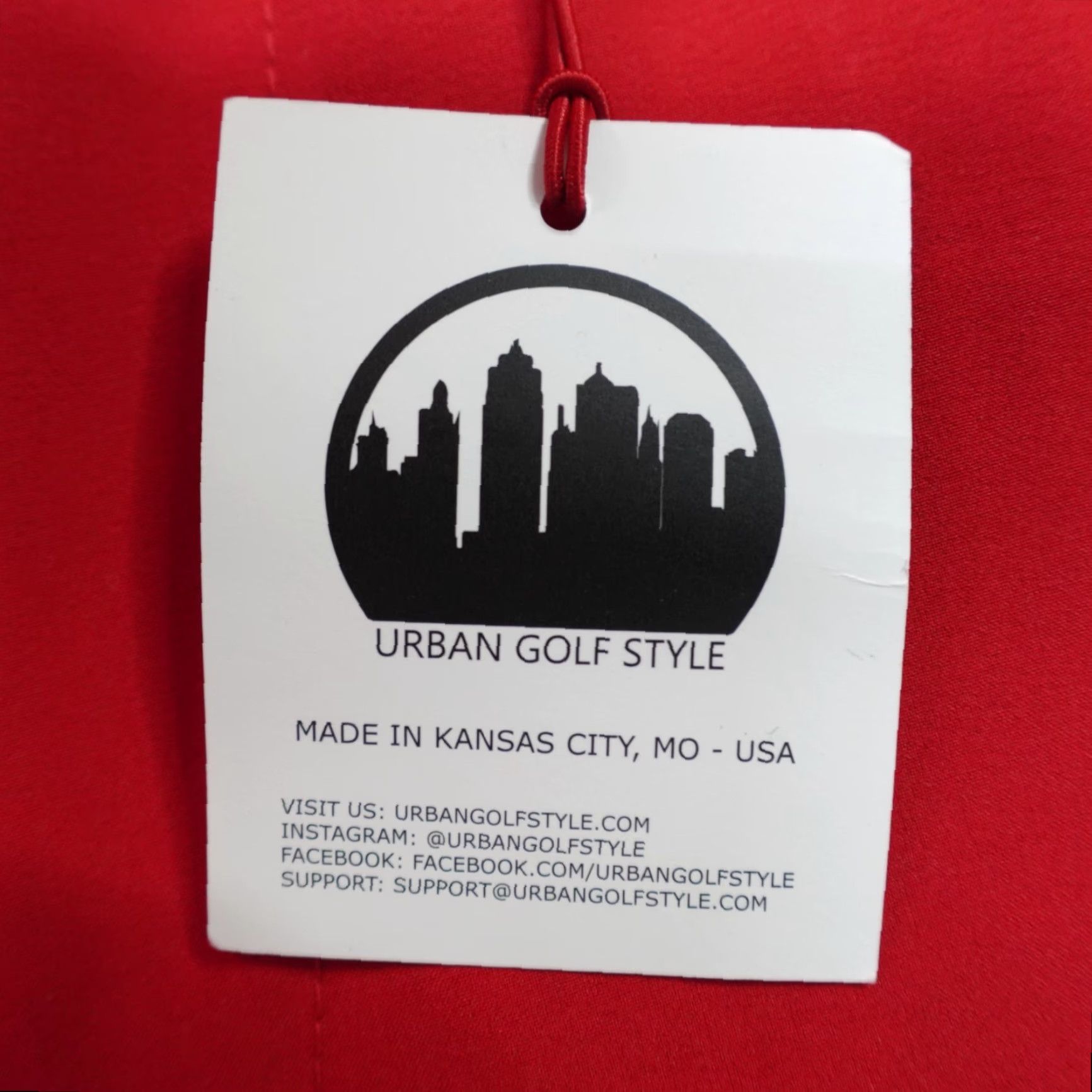 Vintage Urban Golf Style Shorts 31 Red Solid 9" Pockets Athletic Men Kansas City USA NEW Size US 31 - 2 Thumbnail