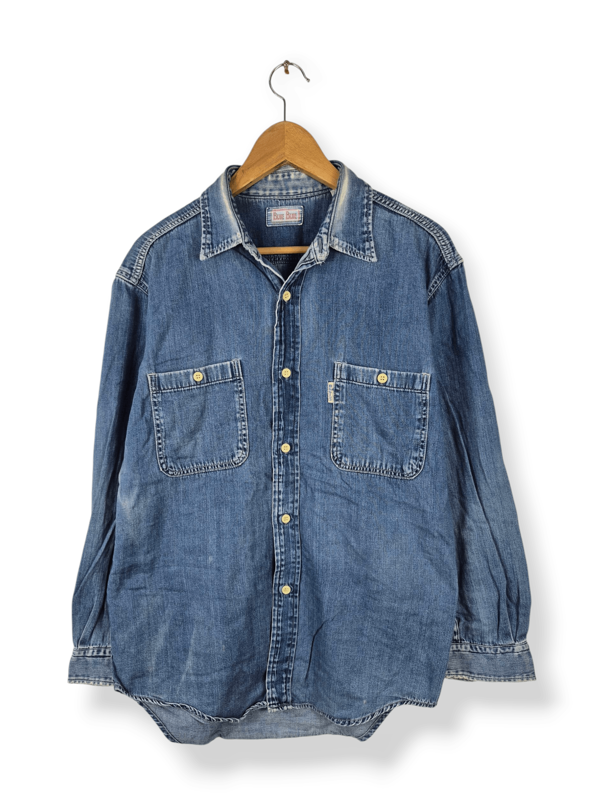 Blue Blue Japan 🔥 Vintage Distressed Blue Blue Japan Button Up Shirt Size US L / EU 52-54 / 3 - 1 Thumbnail