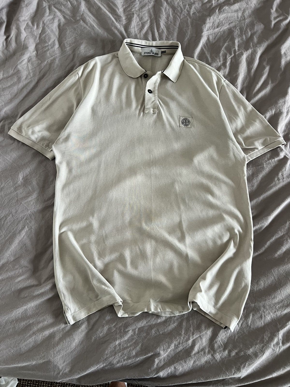 Stone Island Stone Island Polo T-shirt Vintage Rare Beige Size US XL / EU 56 / 4 - 14 Thumbnail