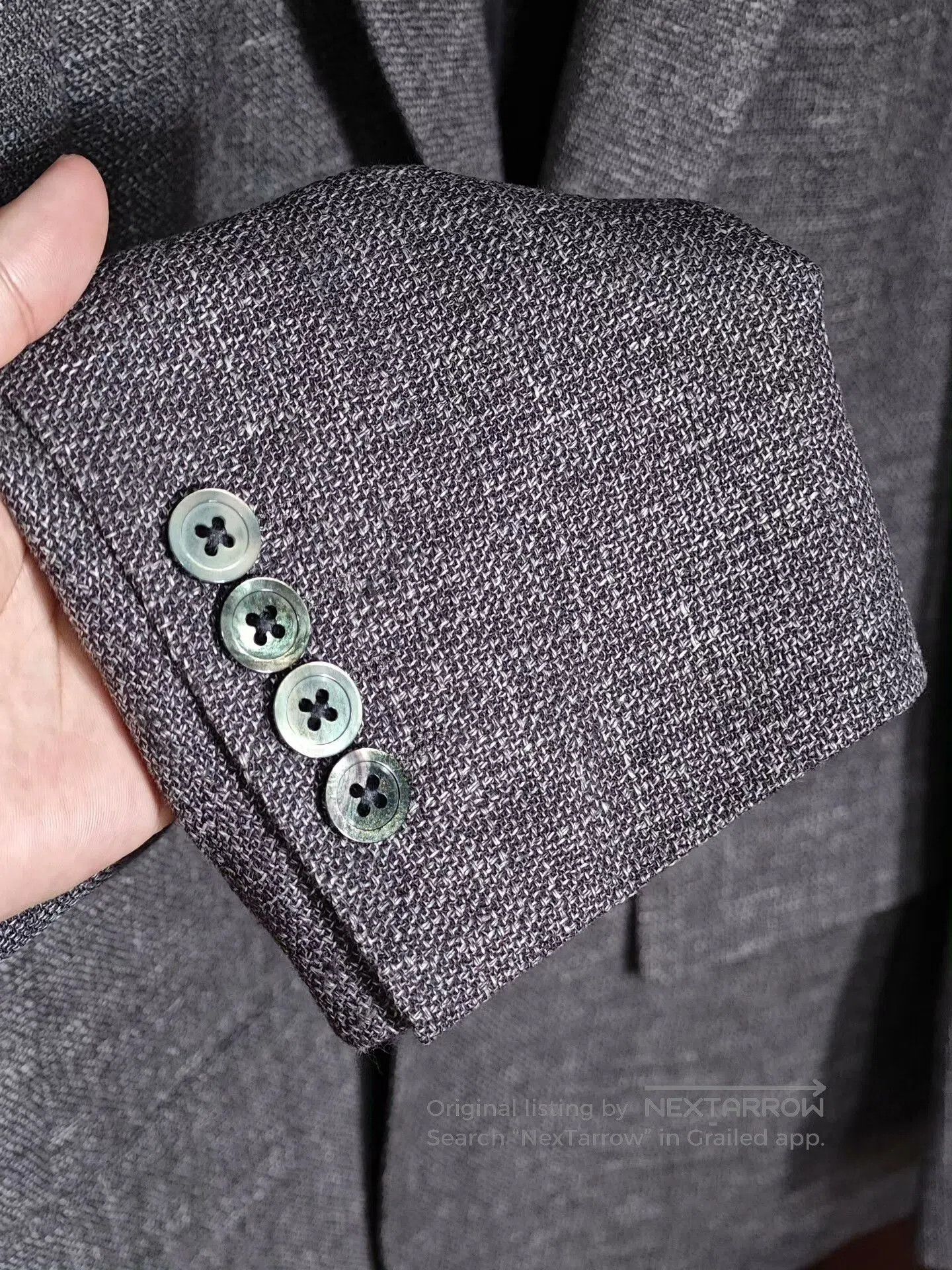 Tonello Italian Gray Wool-Linen Blazer. Size US M / EU 48-50 / 2 - 4 Thumbnail