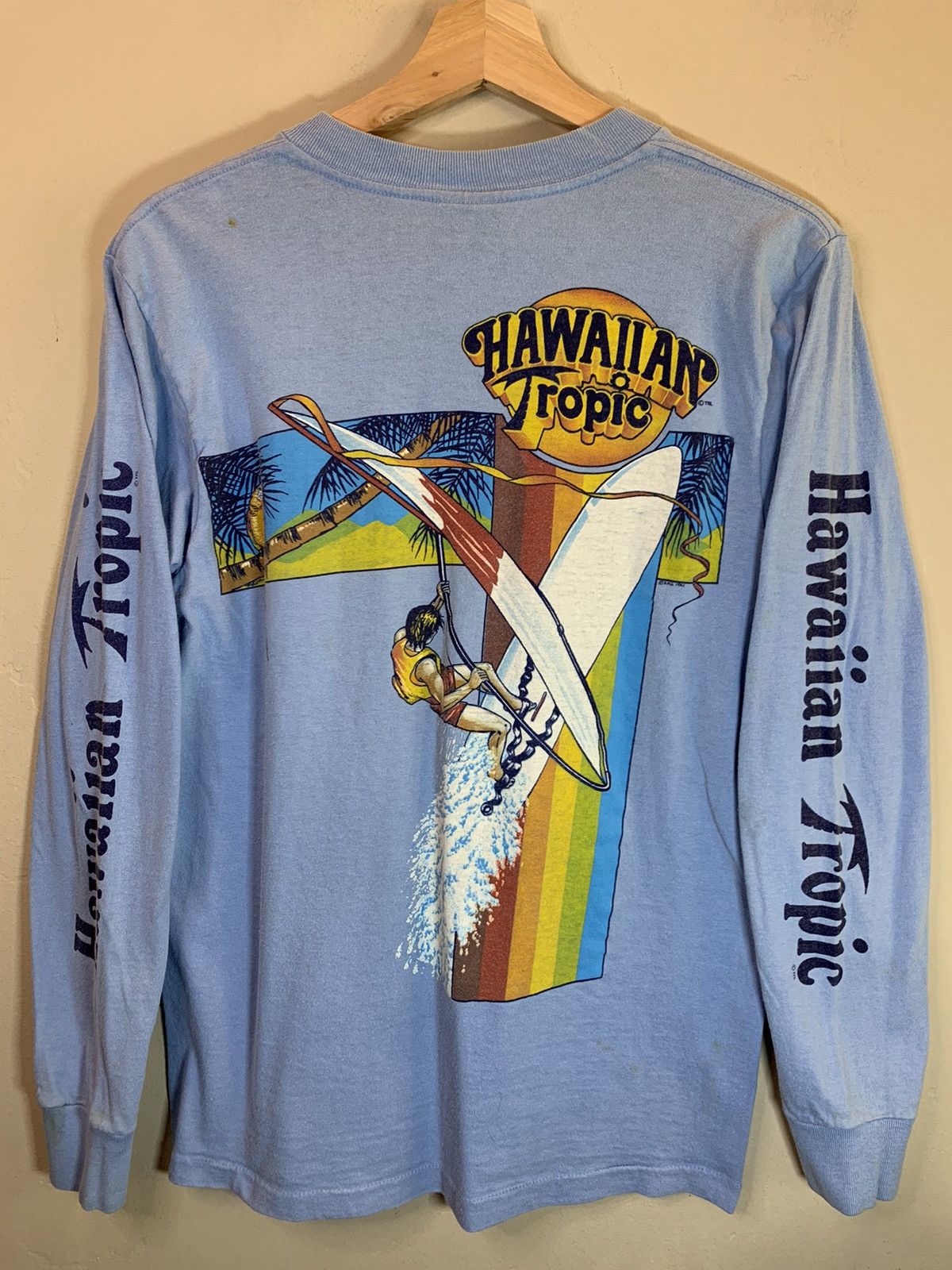 Vintage *RARE* Vintage 1982 Hawaiian Tropic Surf Single Stitch Shirt Size US M / EU 48-50 / 2 - 1 Thumbnail