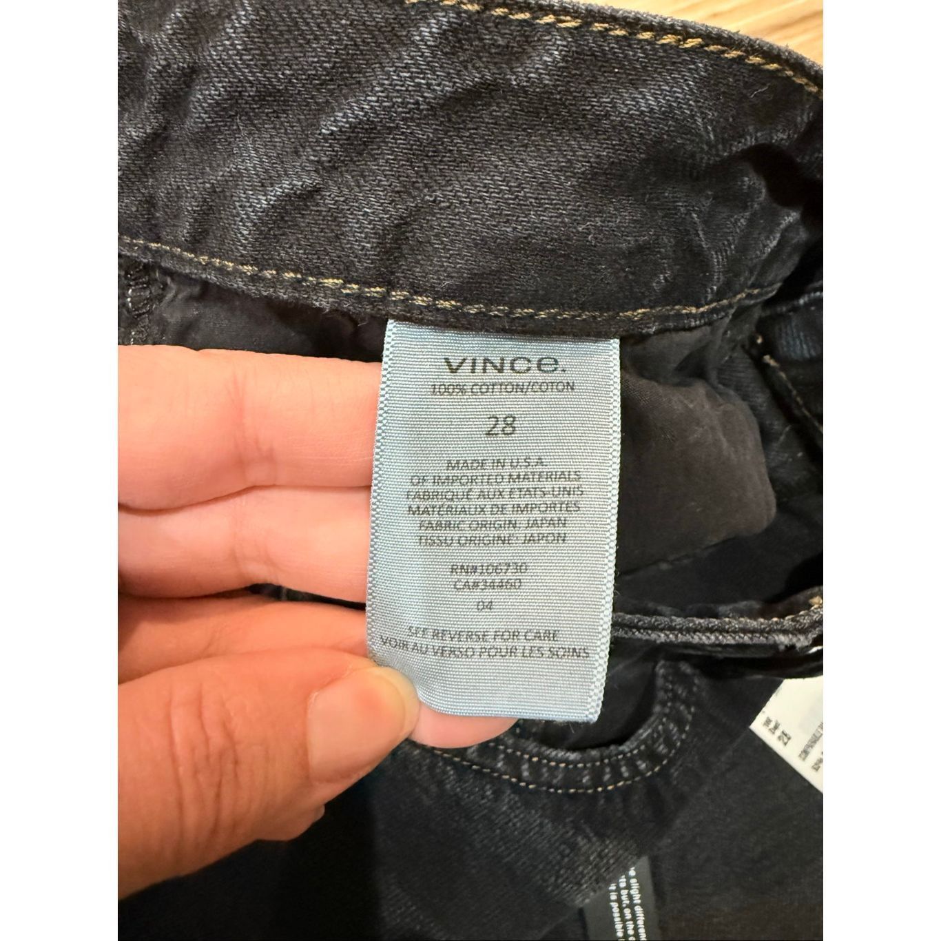 Vince Vince NWT washed black jeans raw hem size 28 Size 28" / US 6 / IT 42 - 9 Thumbnail