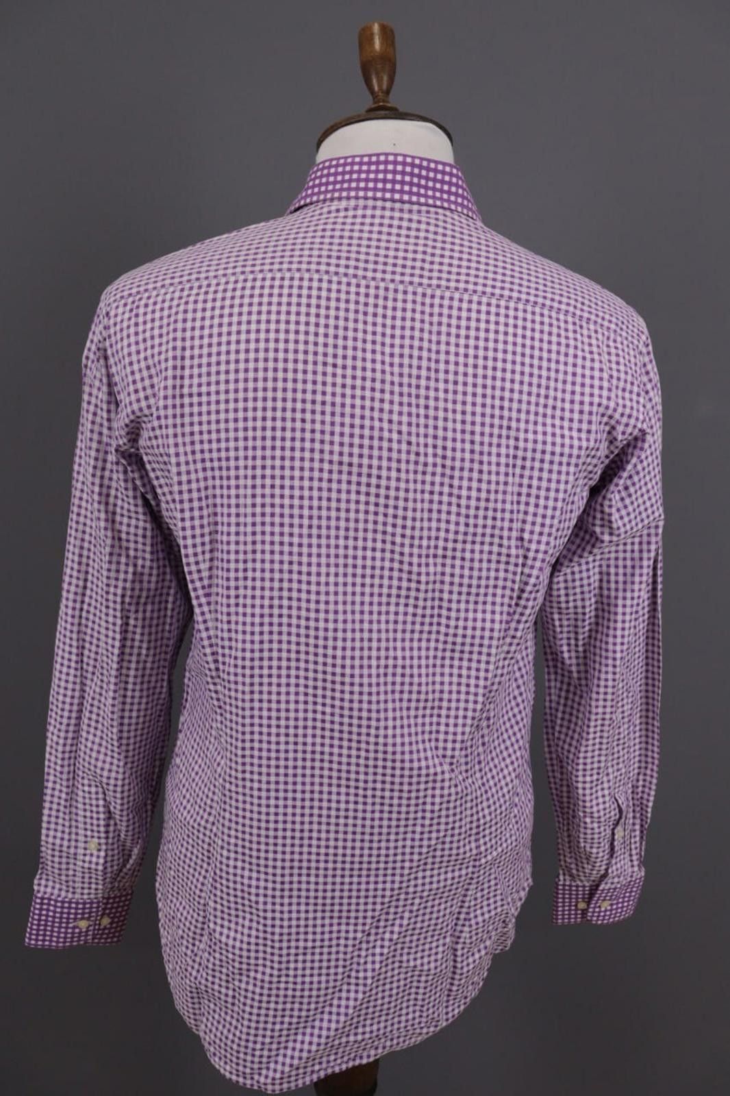 Etro Etro Milano Slim Fit Purple Check Button Down Shirt Size 40 Size US M / EU 48-50 / 2 - 12 Thumbnail