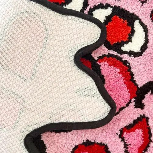 Japanese Brand × Vintage Cherry Bomb Rug Strange & interesting Handmade Tufted Carpet Size ONE SIZE - 3 Thumbnail
