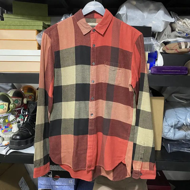 Burberry Burberry Red Cotton Long Sleeve Shirt Size US S / EU 44-46 / 1 - 1 Thumbnail