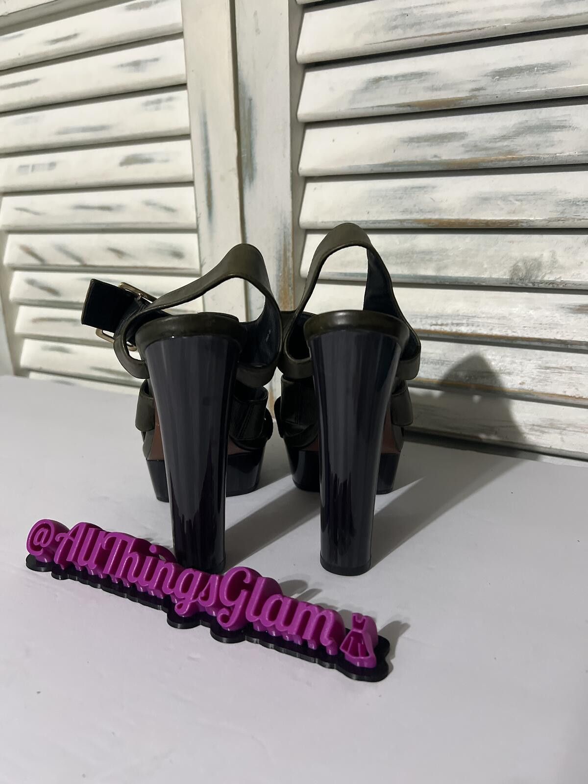Other Rachel Zoe Olive Green Heel Platform Sandals Buckle Strap 8 Size US 8 / IT 38 - 5 Thumbnail