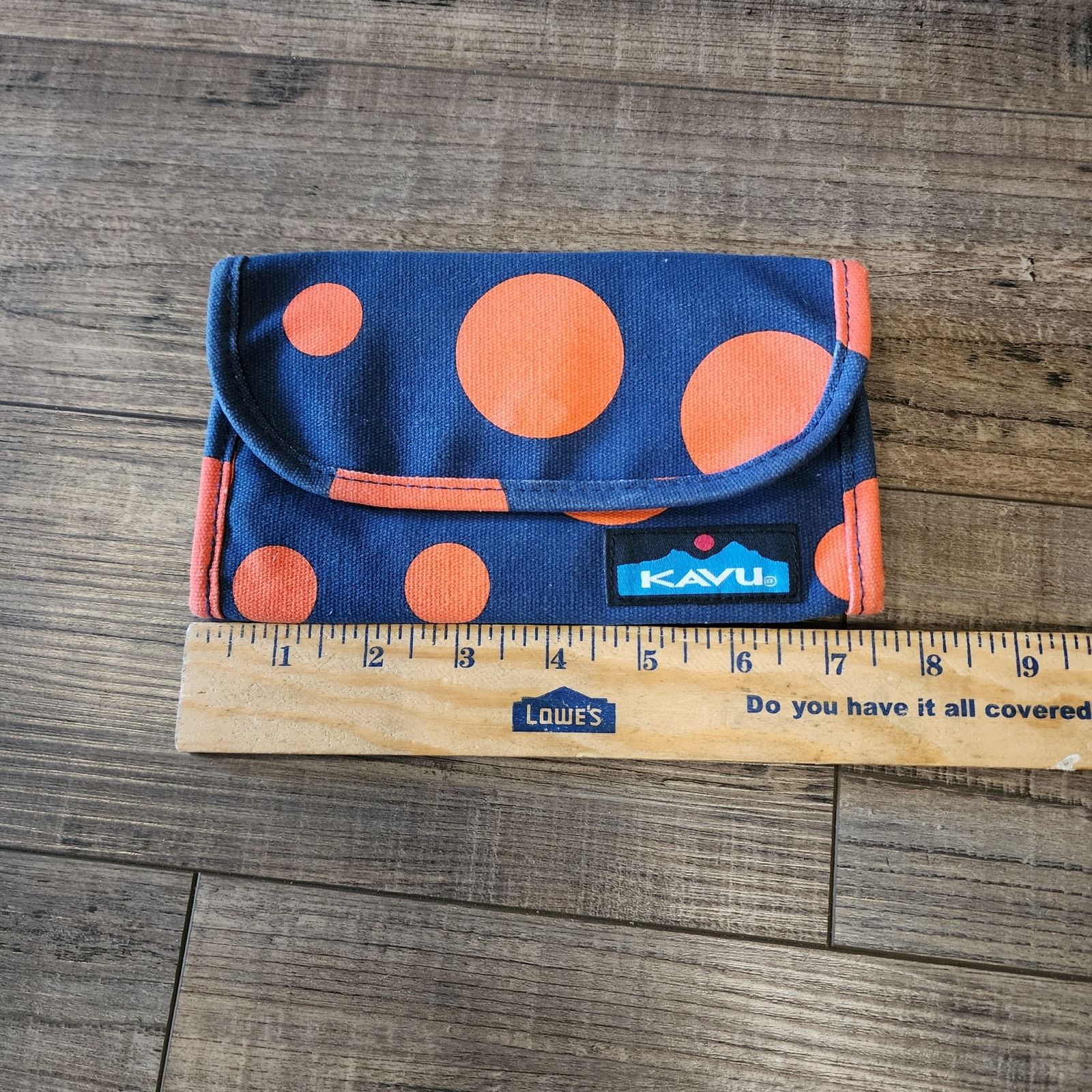 KAVU Kavu Wallet Blue with orange polka dots pre-owned b43 Size ONE SIZE - 7 Thumbnail