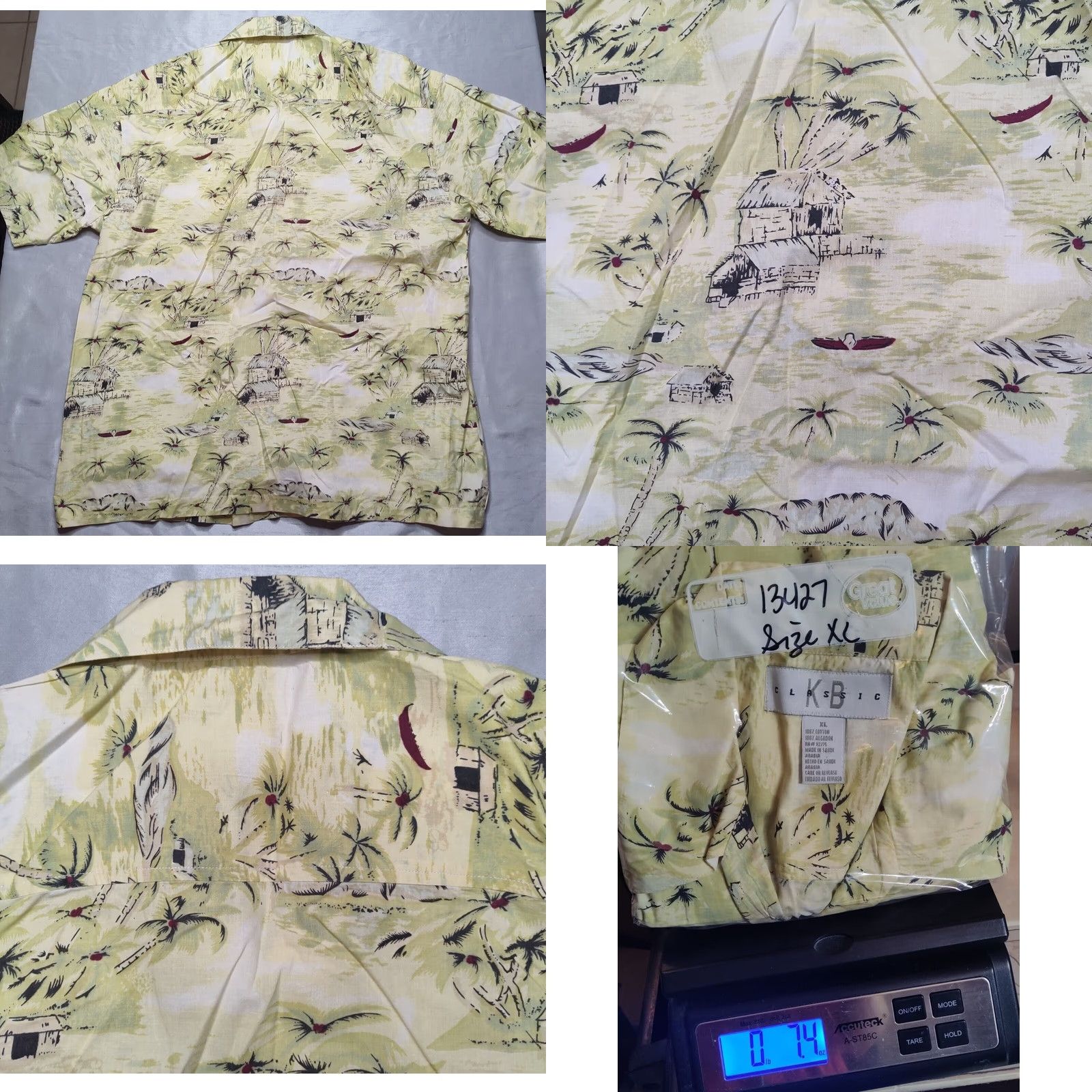 Vintage VINTAGE KB Classics Men XL Yellow Allover Print Cotton Hawaiian Camp Shirt Size US XL / EU 56 / 4 - 9 Thumbnail